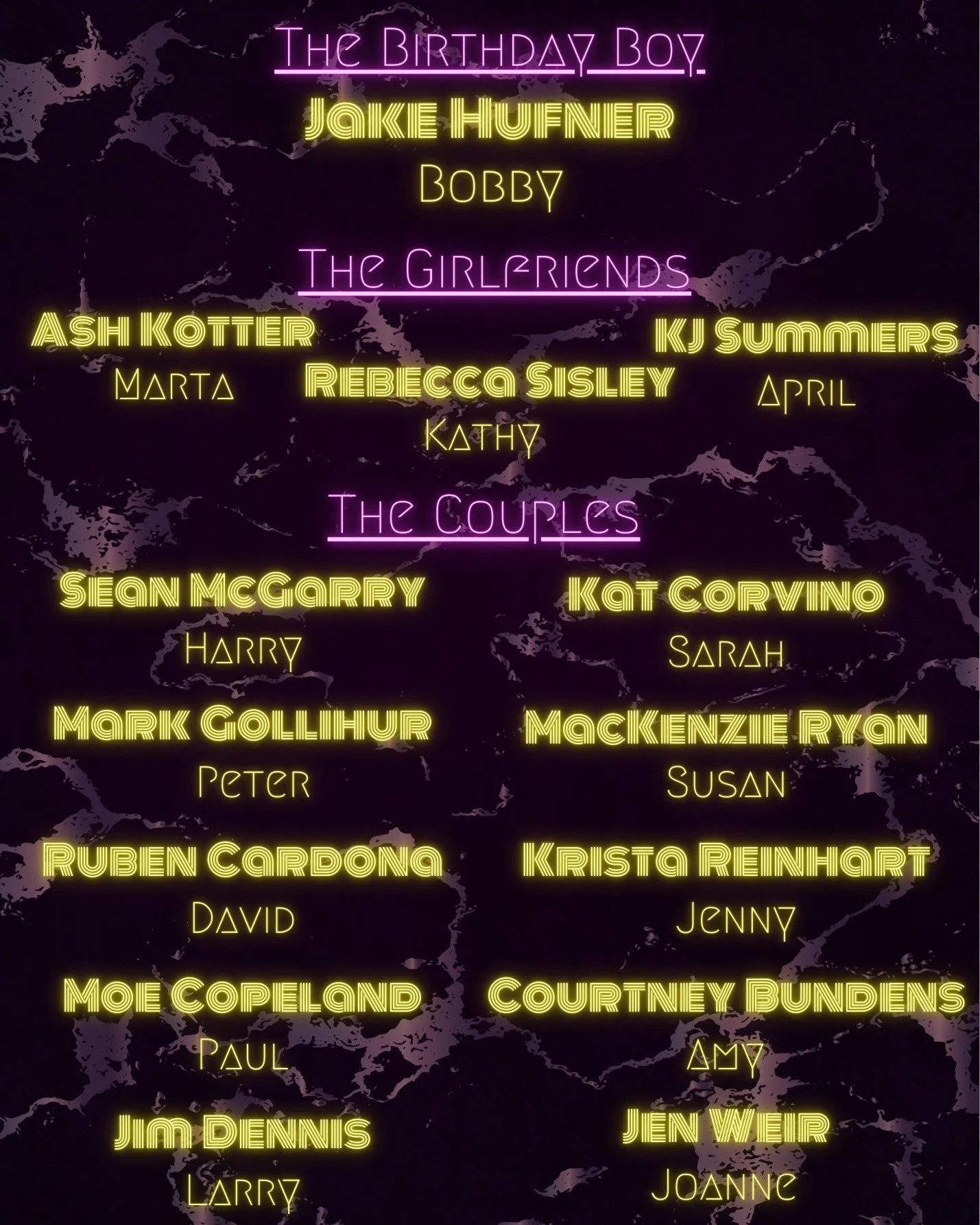 While we gear up for a blast from the past and our upcoming visit to A DOLL'S HOUSE, first rehearsals for our 25/26 Season Closer are already underway!

When the snow and ice thaws, join us again at Masquerade Theatre in the spring with this stacked 