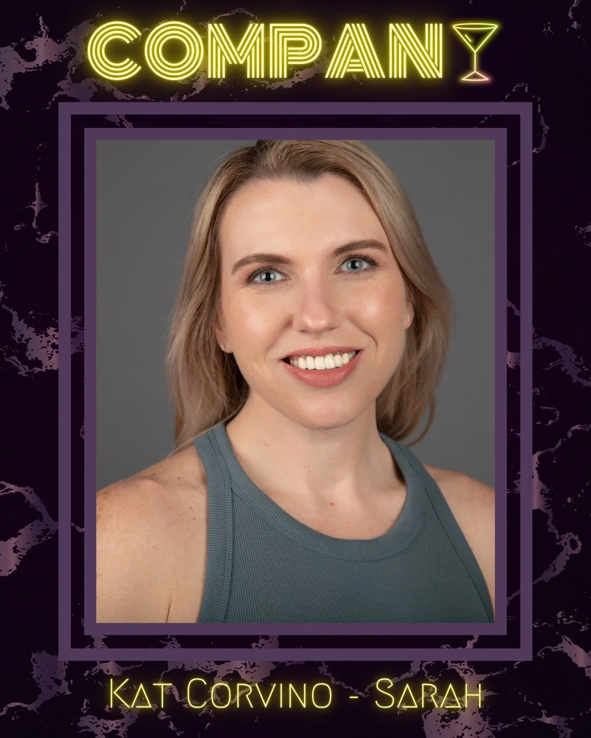 "No. I want some karate. I want to see how my money is being wasted."

MEET THE "COMPANY"
THE COUPLES

KAT CORVINO is SARAH
SEAN McGARRY is HARRY

There's friendly competition, then there's... these two. The most kick ass couple B