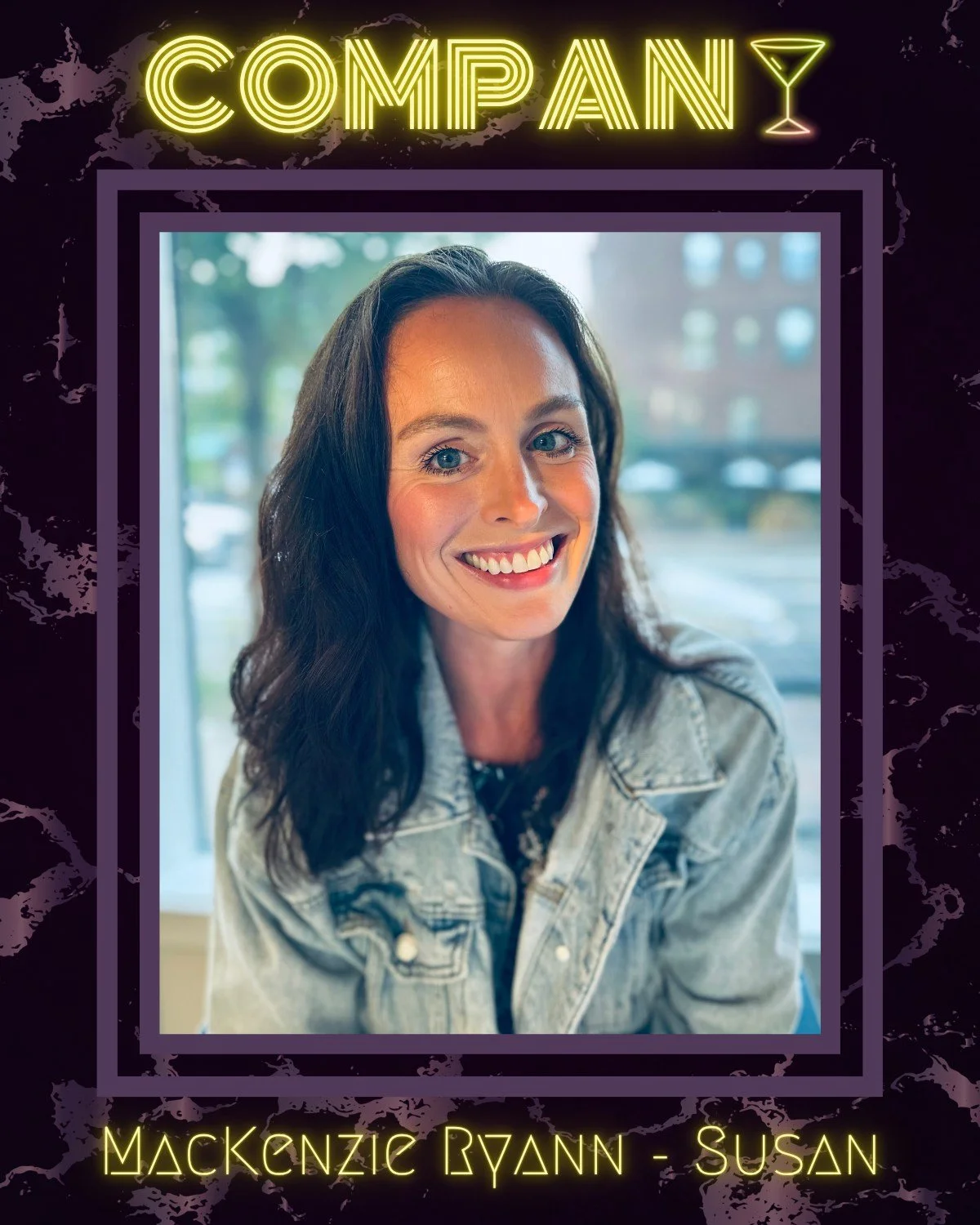 "Peter just is not afraid of anything at all. Unfortunately, I simply was not made that way."

MEET THE "COMPANY"
THE COUPLES

MACKENZIE RYANN is SUSAN
MARK GOLLIHUR is PETER

Susan and Peter have a surprise in store for their pal