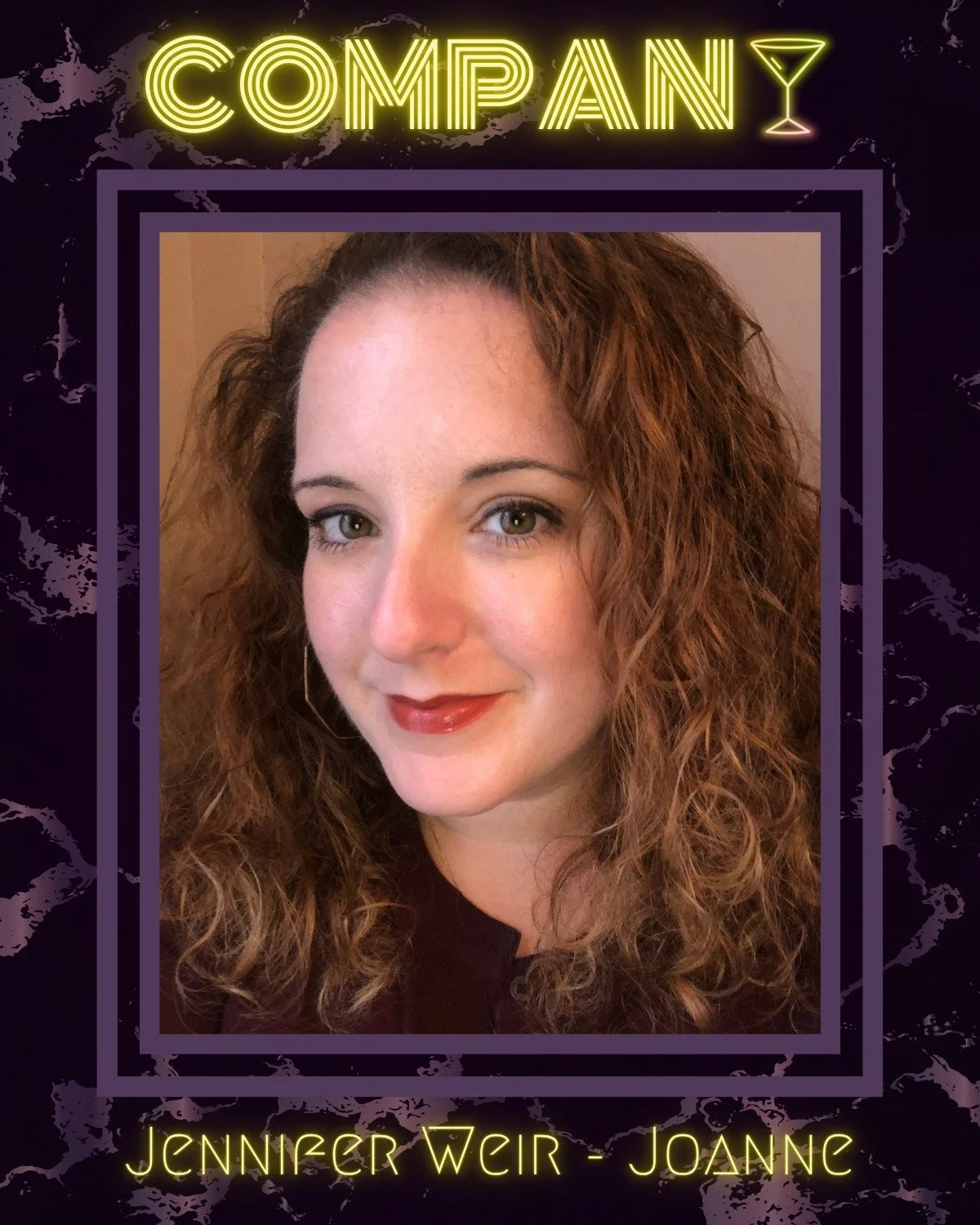 "That is I, Miss. I am very rich and I am married to him, and I'd introduce him, but I forgot his name."

MEET THE "COMPANY"
THE COUPLES

JENNIFER WEIR is JOANNE
JIM DENNIS is ??? (LARRY)̶

With zingers fueled by vodka stingers, J