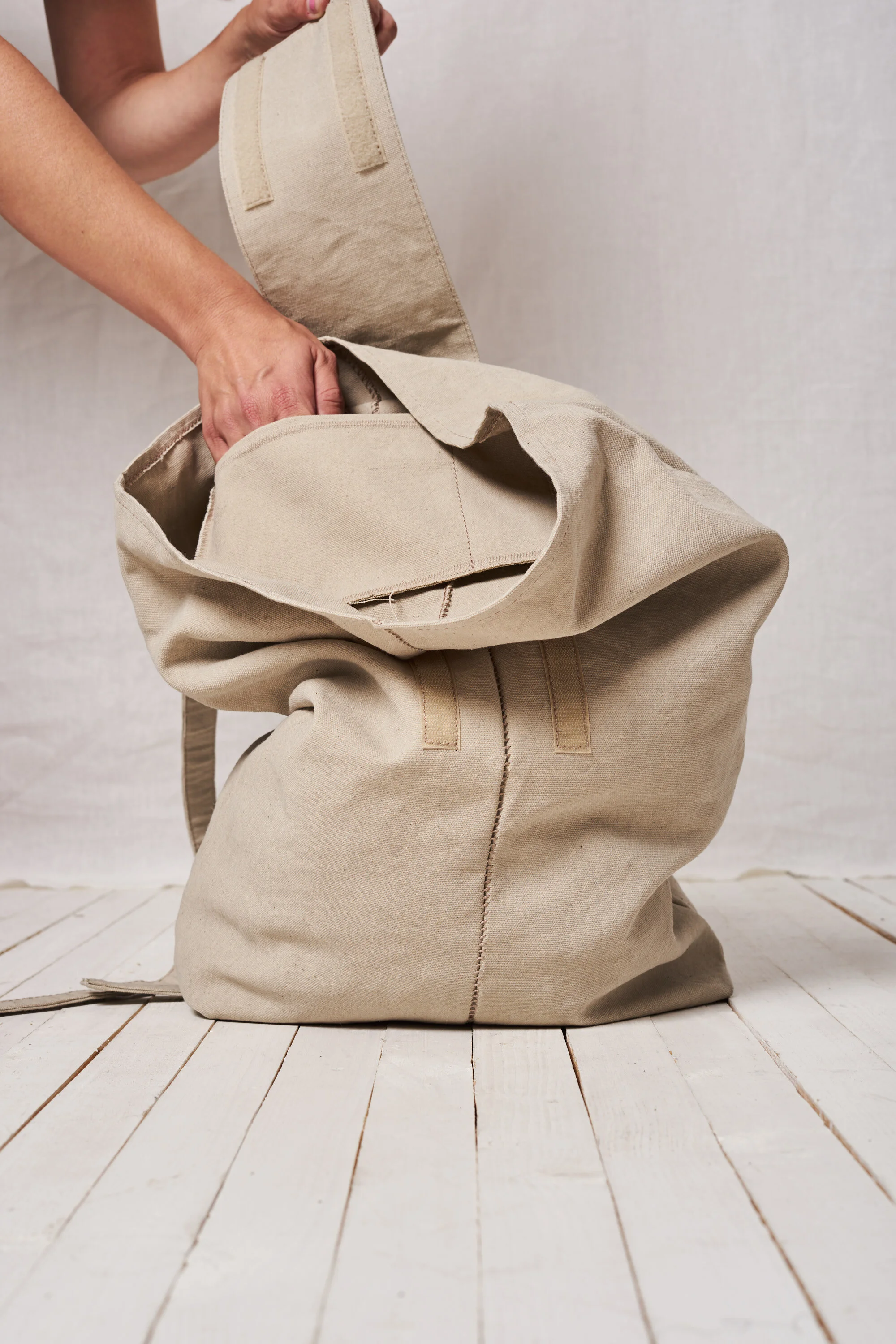 natural canvas backpack