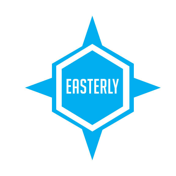 The hexagonal shape of the logo is in reference to the body of a compass. The entirety of a logo itself is also representative of a compass rose, or the internal design of a compass.
