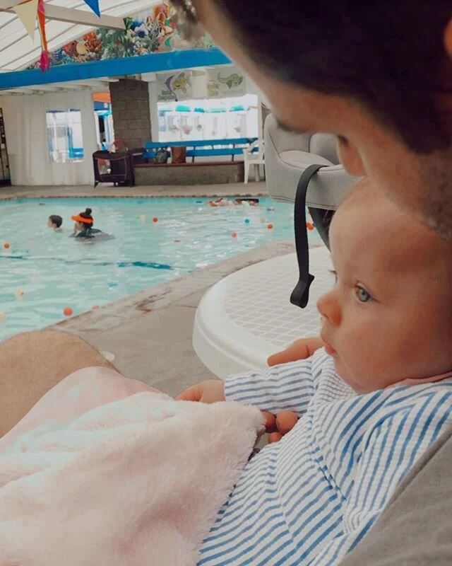 Her first swim lesson was a success! Well up until the 20 min mark and then she was done, tired and hungry (like her mom) 😂🤷🏻&zwj;♀️
.
Couldn&rsquo;t stress enough the importance of getting your babies comfortable in the water so that we can preve