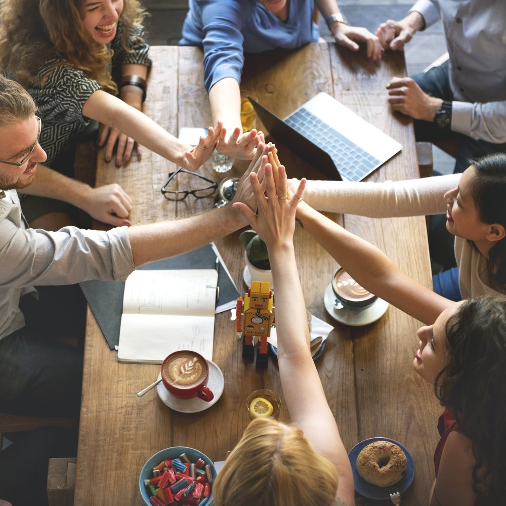 Colleagues celebrating together