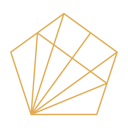gold pentagon with fractals