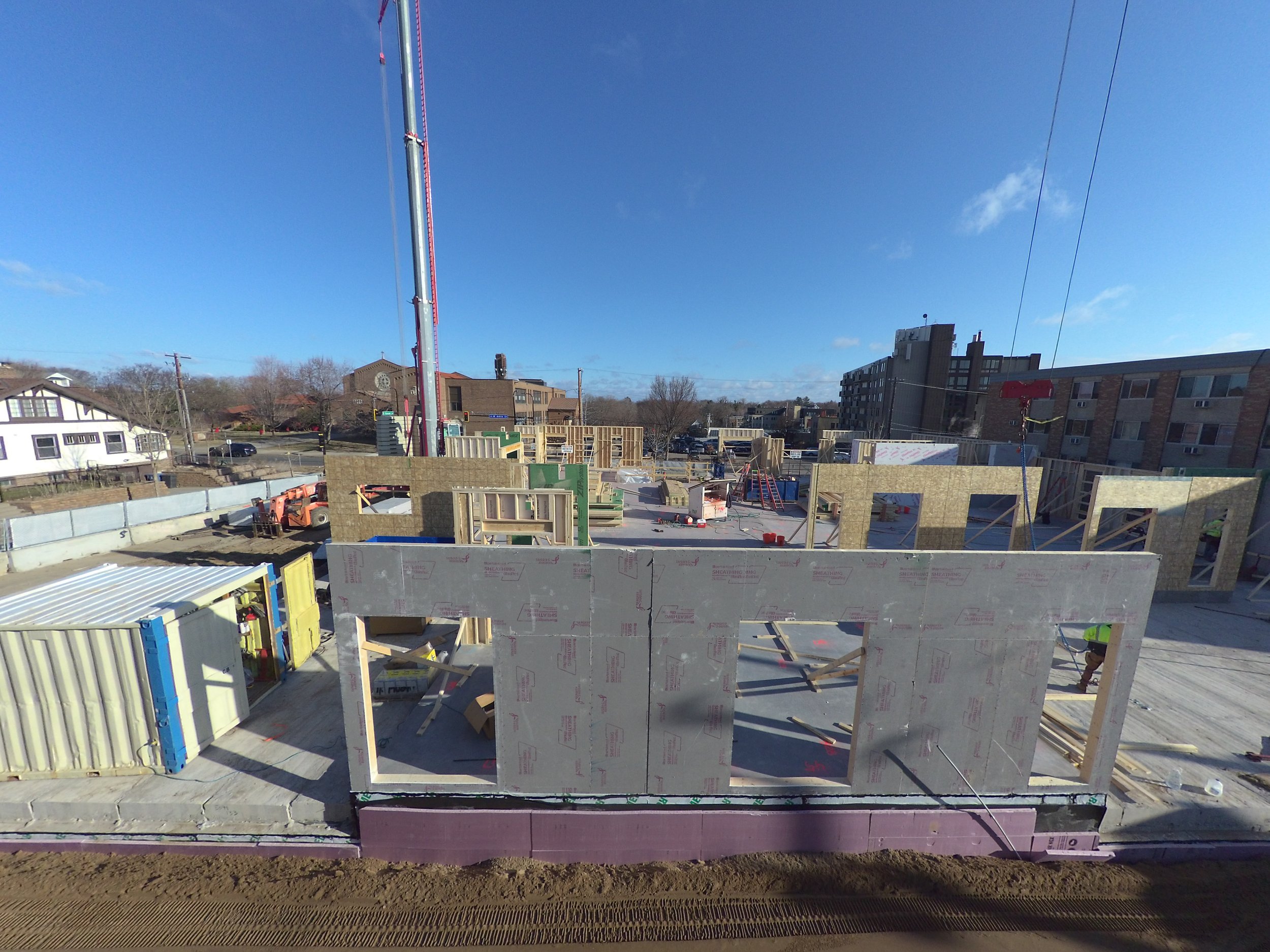 Wall sections for the first floor in progress