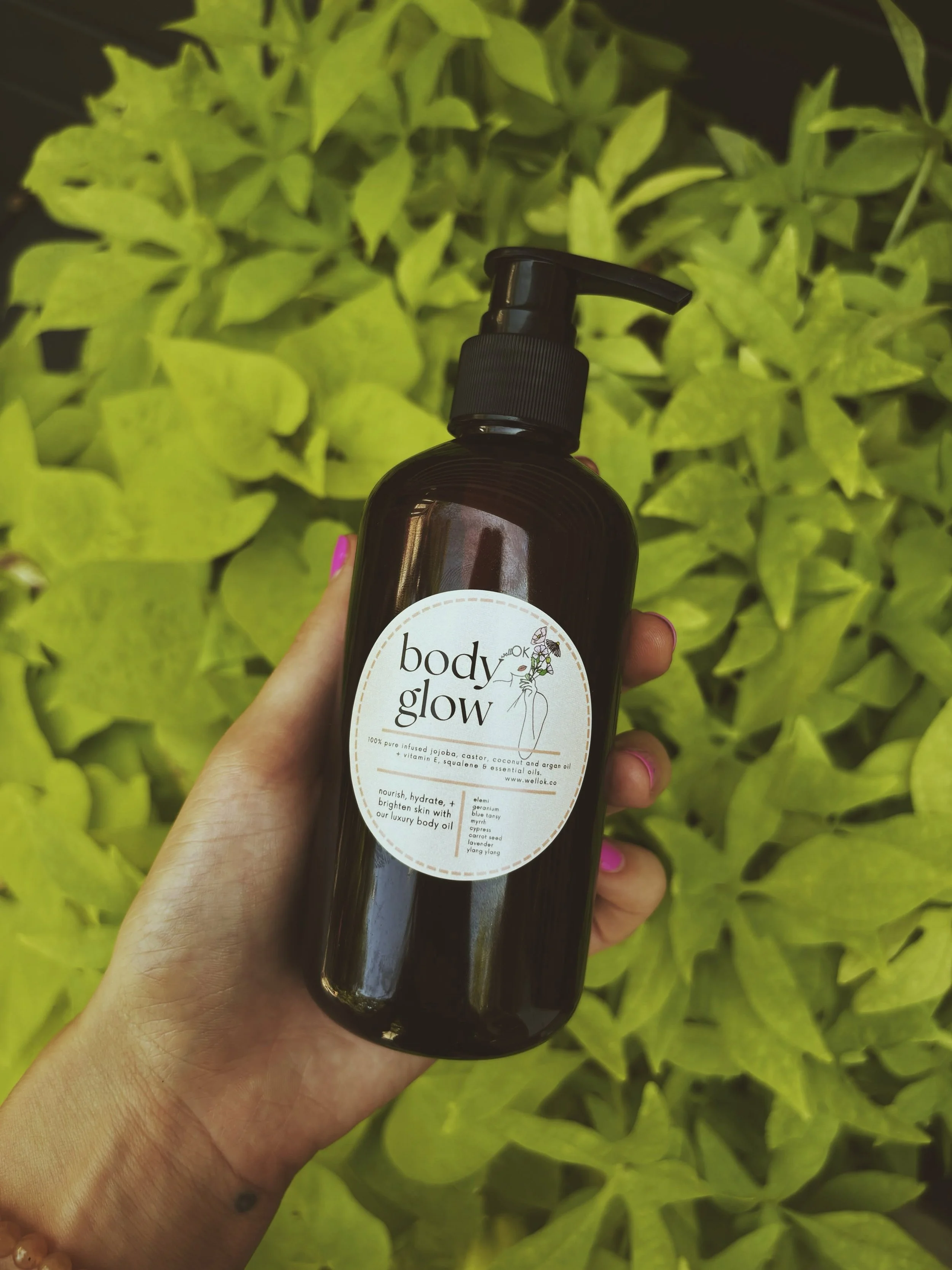 Body Glow 8oz Skin Firming and Moisturizing Oil