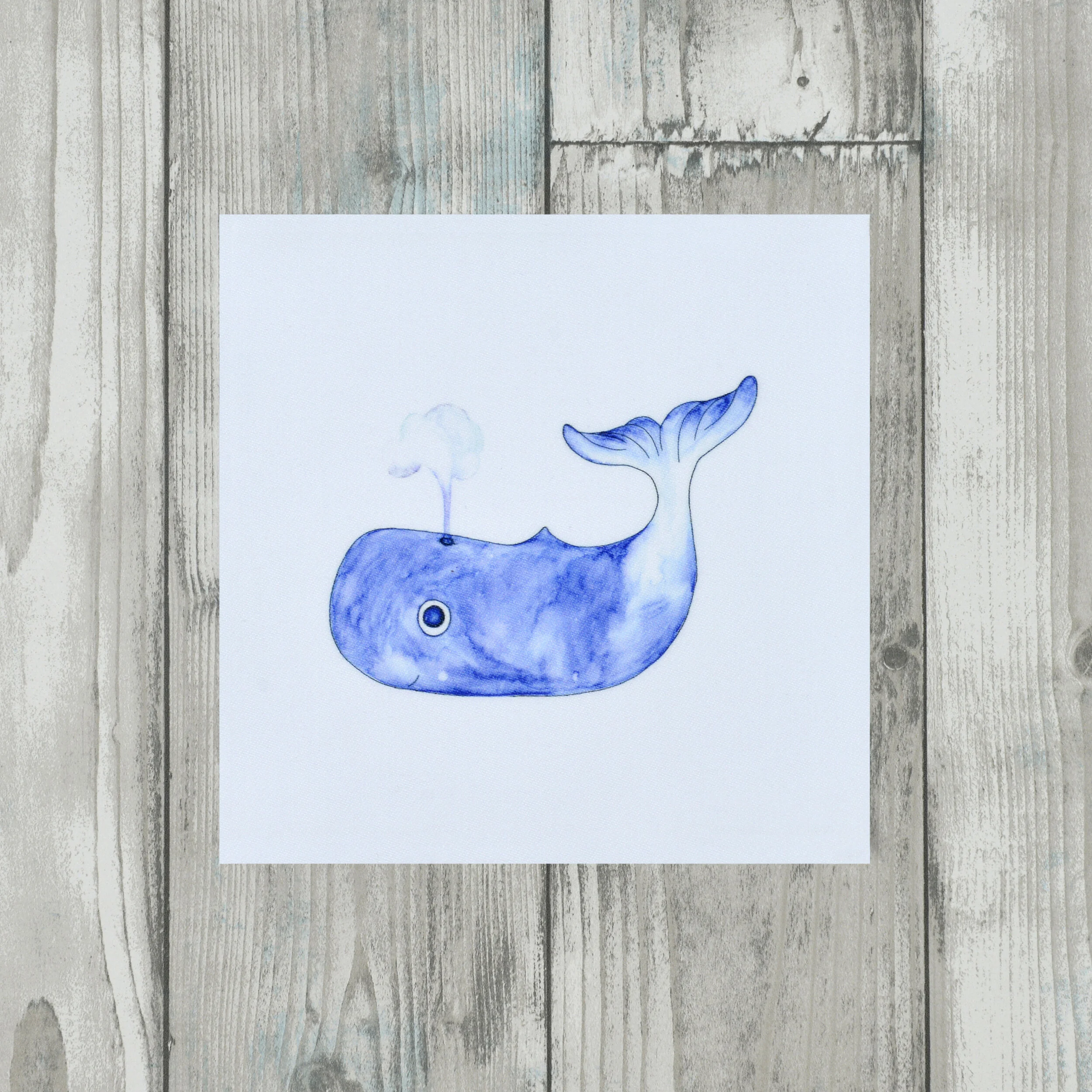 Whale design on cotton fabric