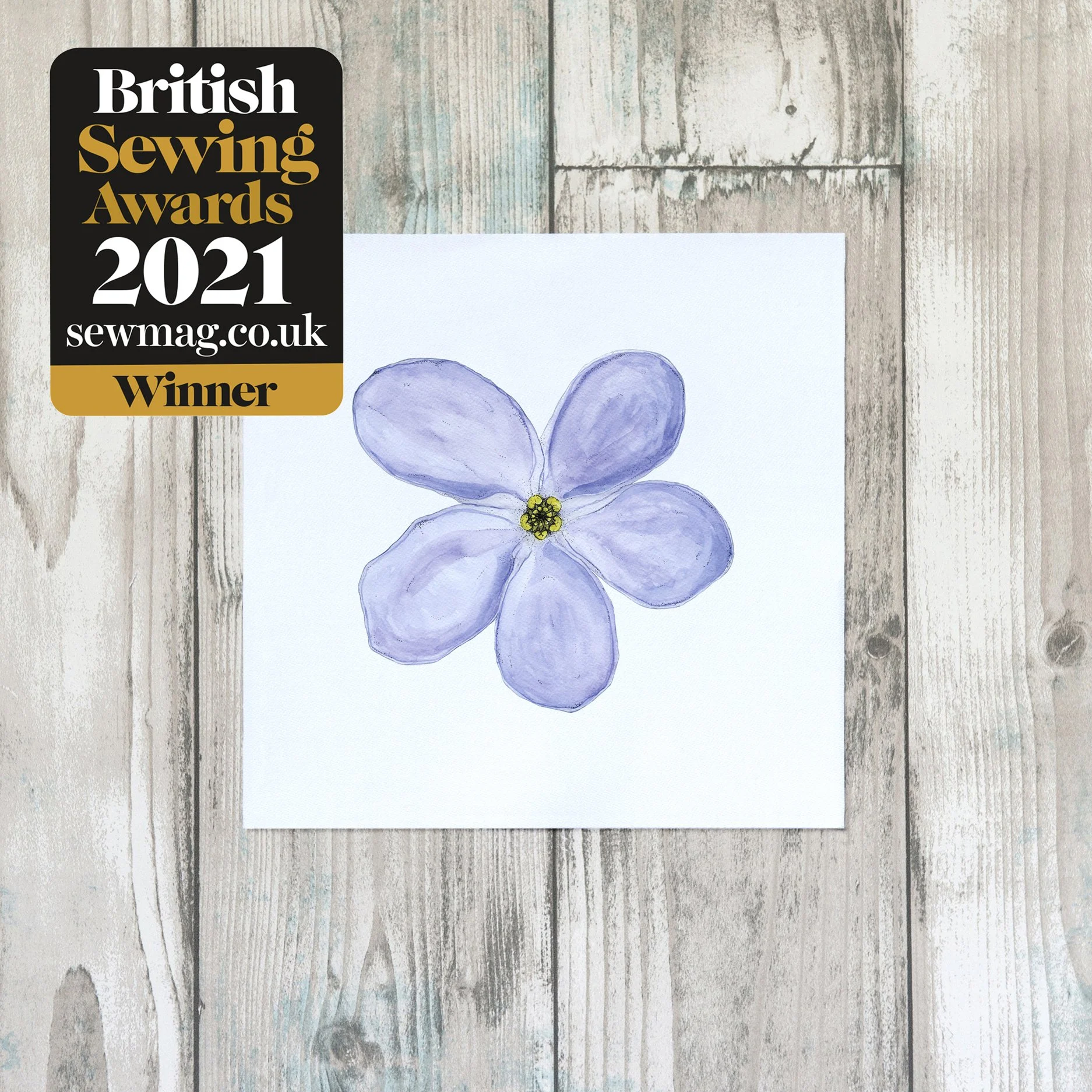 Wood Forget Me Not design on cotton fabric