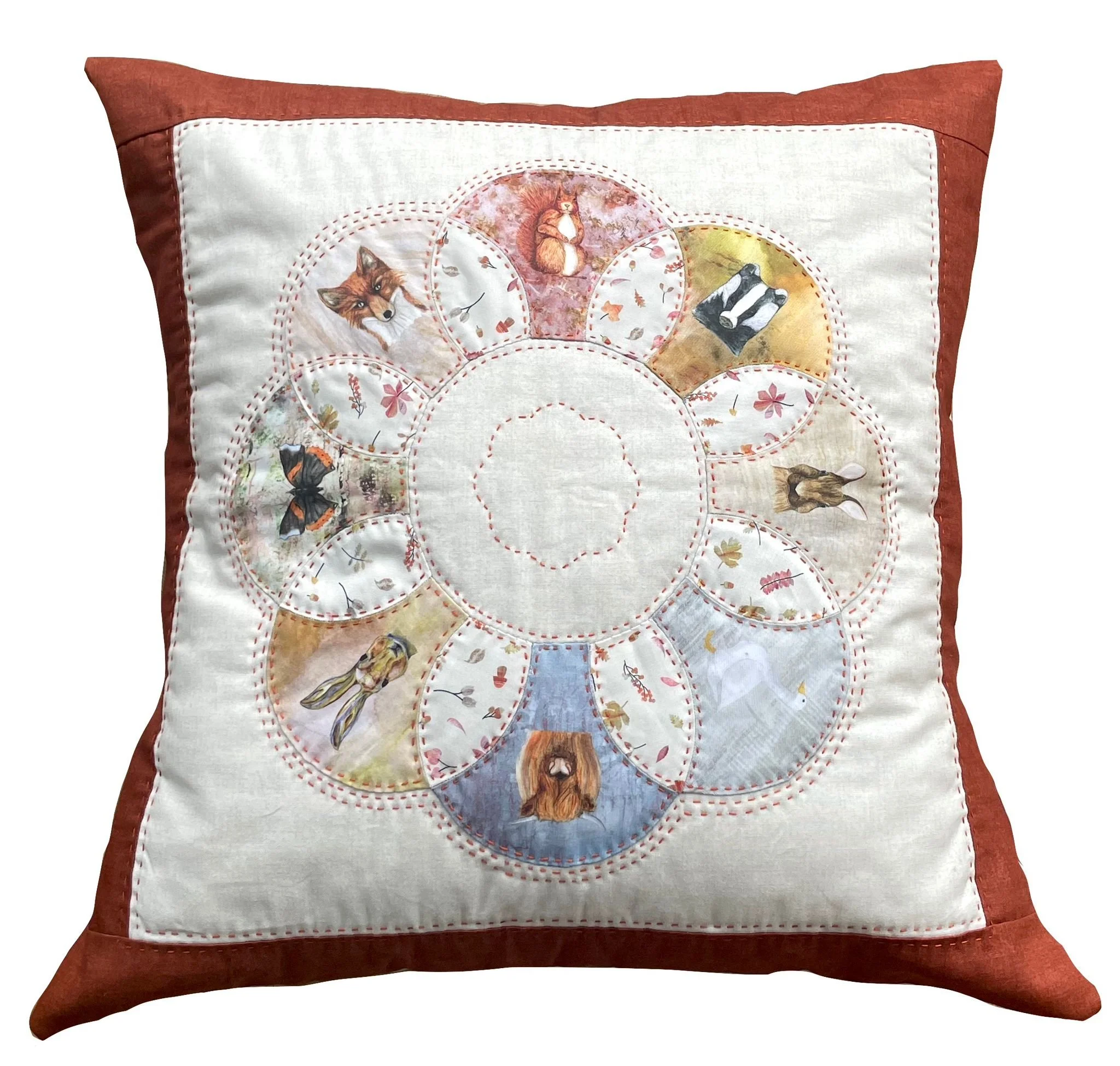 PRE ORDER NOW! Clamshell EPP Flower Cushion Kit Shute Lane's Countryside - curved English Paper-piecing (EPP)