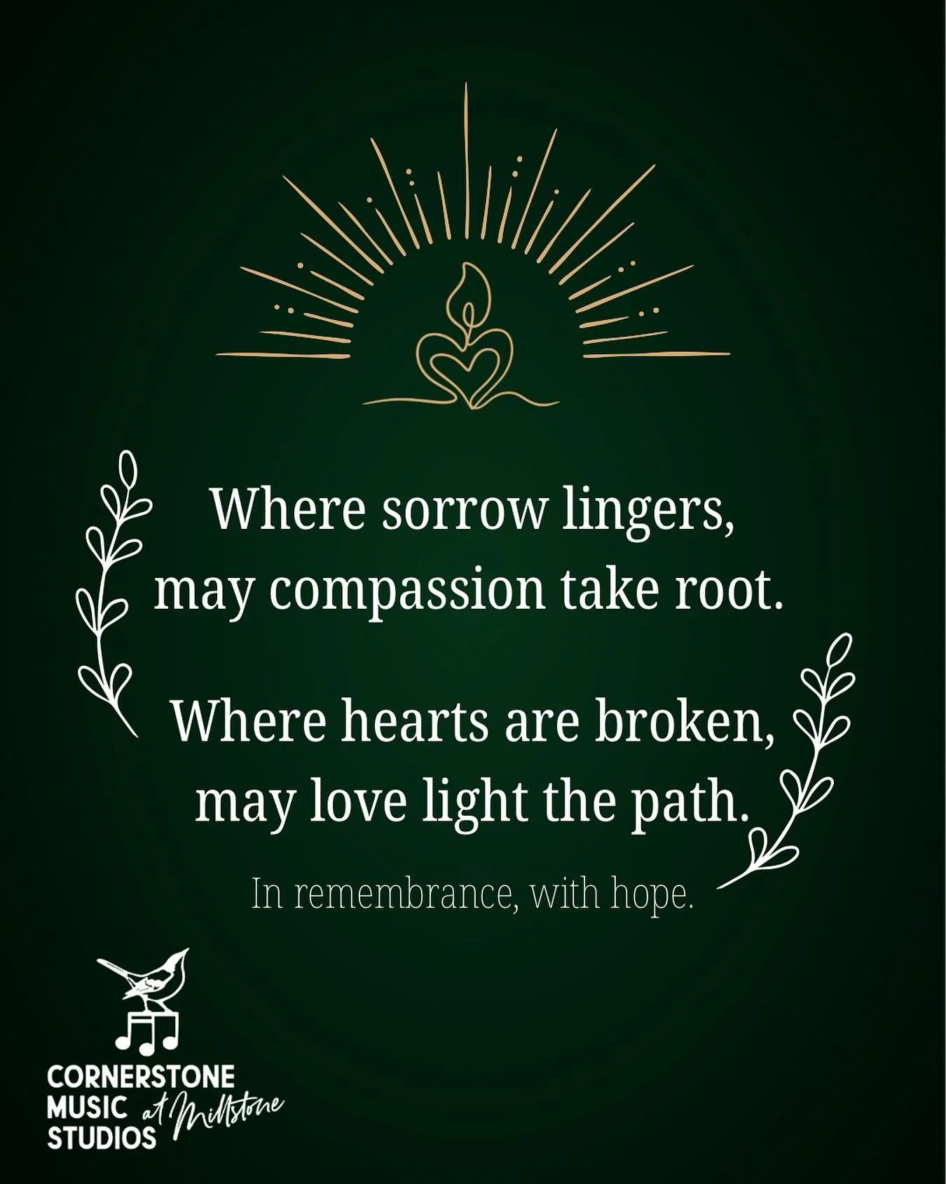 In honoring lives touched by tragedy, we are reminded of the beauty and responsibility of caring for one another. 

Today, in remembrance, we reflect on the weight of loss and the light of love that endures.