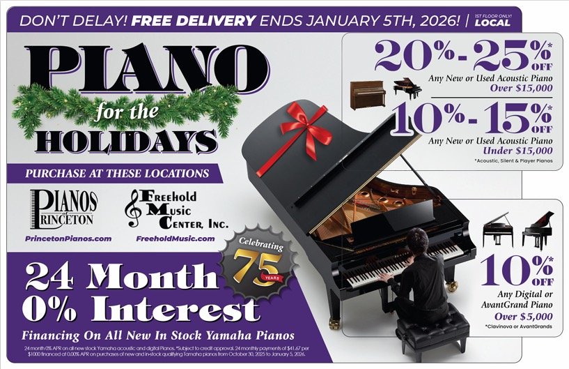 🎹 Our friends at Pianos of Princeton and Freehold Music Center are having a piano sale!

🎼 Stop over today and try their phenomenal inventory of acoustic, electric, and hybrid pianos!

✨ Be sure to tell them Cornerstone Music Studios sent you!

#pi