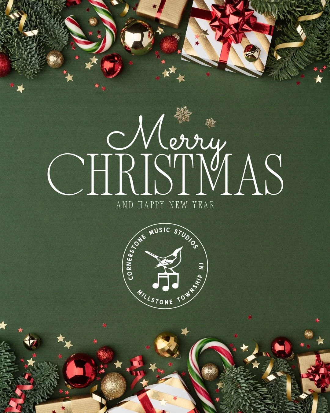🎁 Wishing you and yours seasonal blessings of peace, love and joy from your friends at Cornerstone Music Studios!

🙏 Your support this past year has meant so much to us at Cornerstone Music Studios! We genuinely thank you for upholding the value of