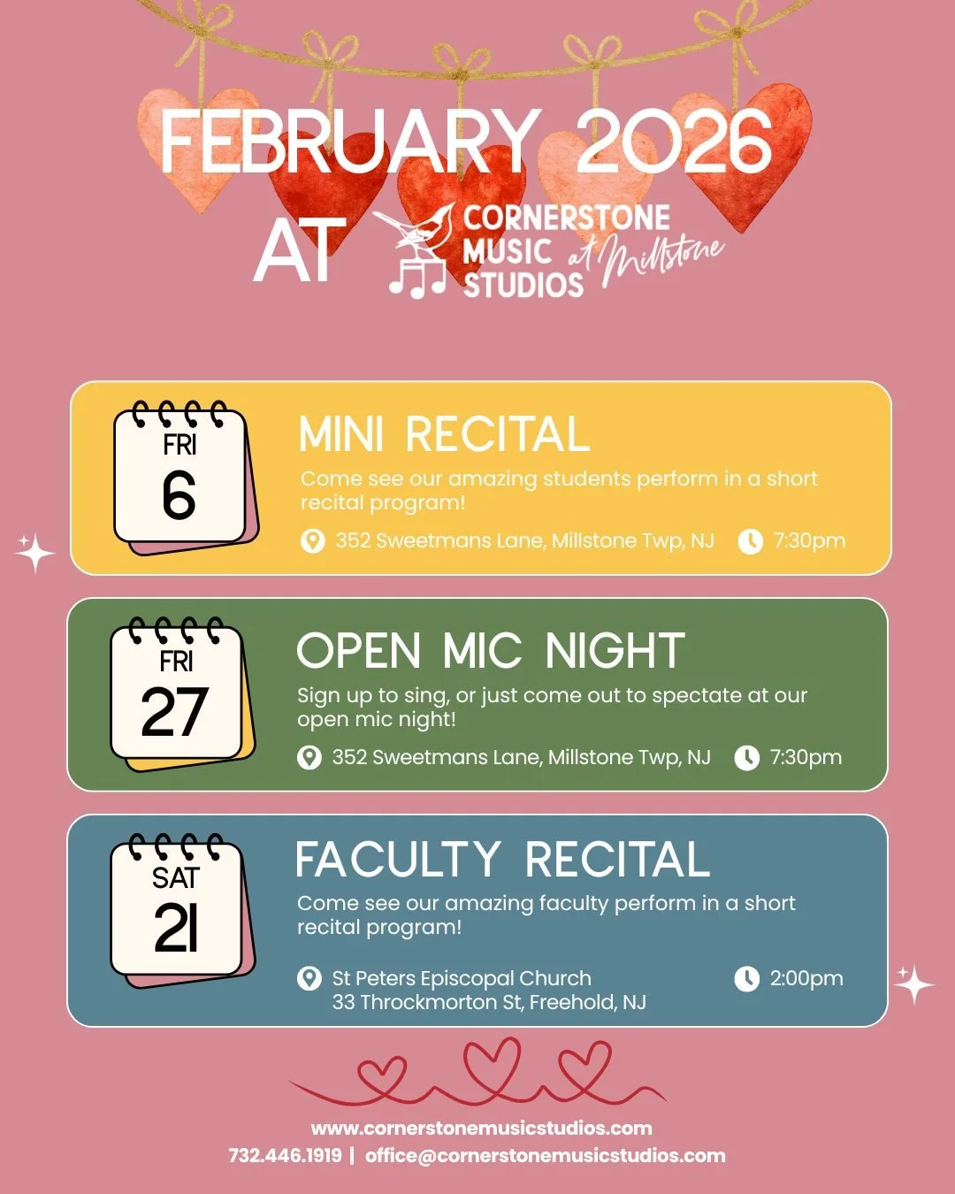 Roses are red 🌹
Violets are blue 💙
February is full of music
And we ❤️ sharing it with you!
Check out our February calendar 🎶