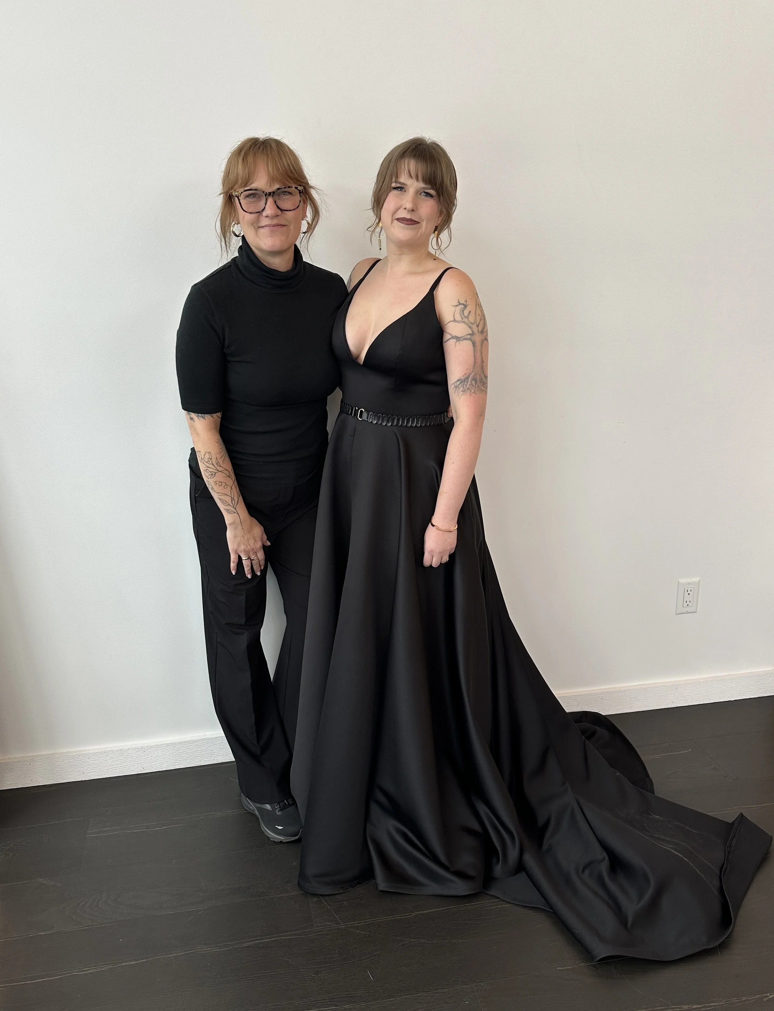 Stunning Julia in her Stunning black wedding dress