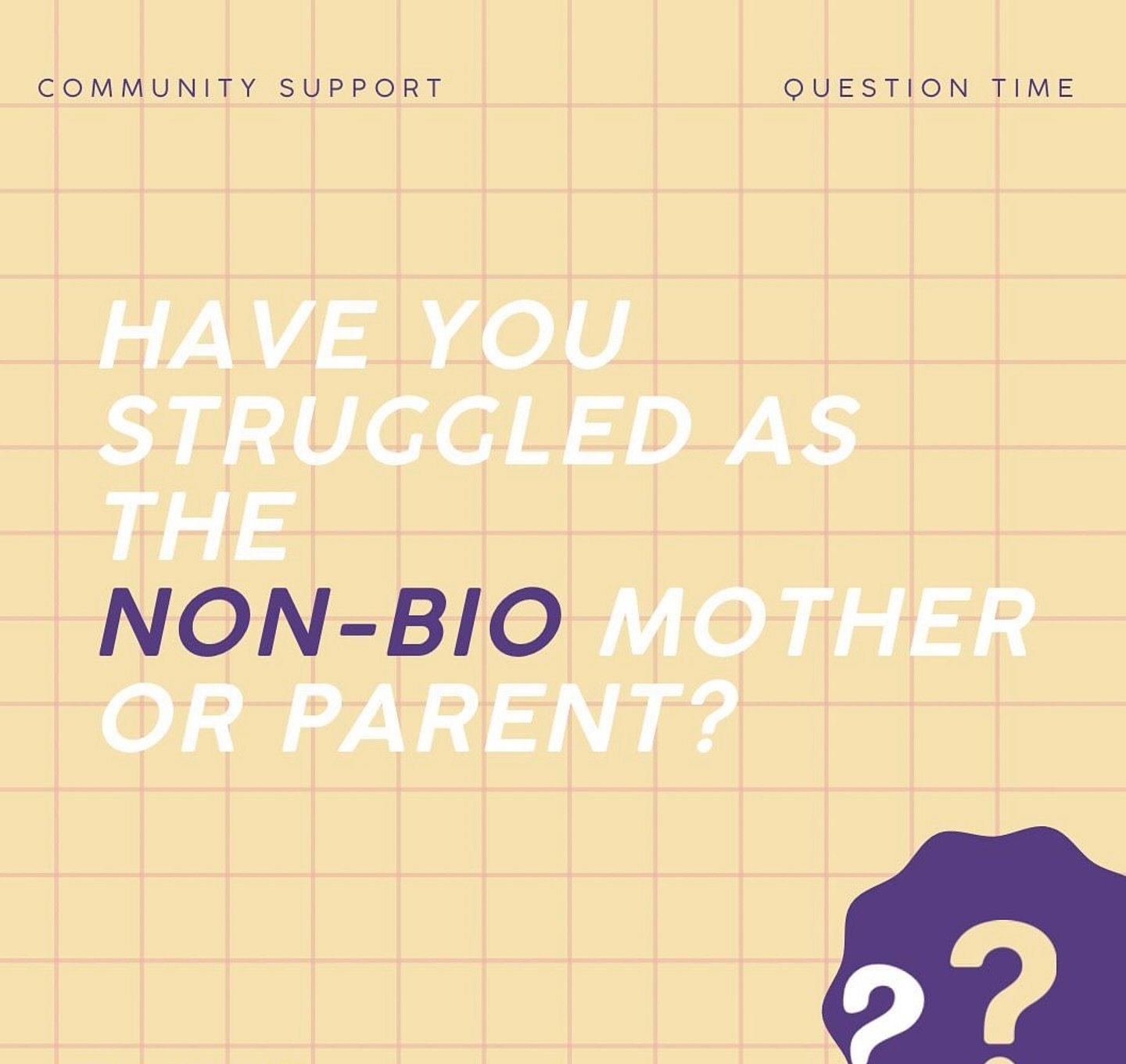 💛QUESTION TIME💛
🤍HAVE YOU STRUGGLED AS THE NON-BIO MAMA OR PARENT?🤍
.
Over the years we have spoken to so many Non-Bio Mamas &amp; parents who expressed that they&rsquo;ve found their role difficult to navigate:
.
Whether it be-
💛Mental Health 
