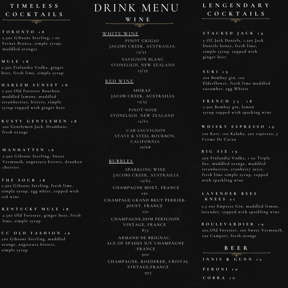 MENU — CC Lounge
