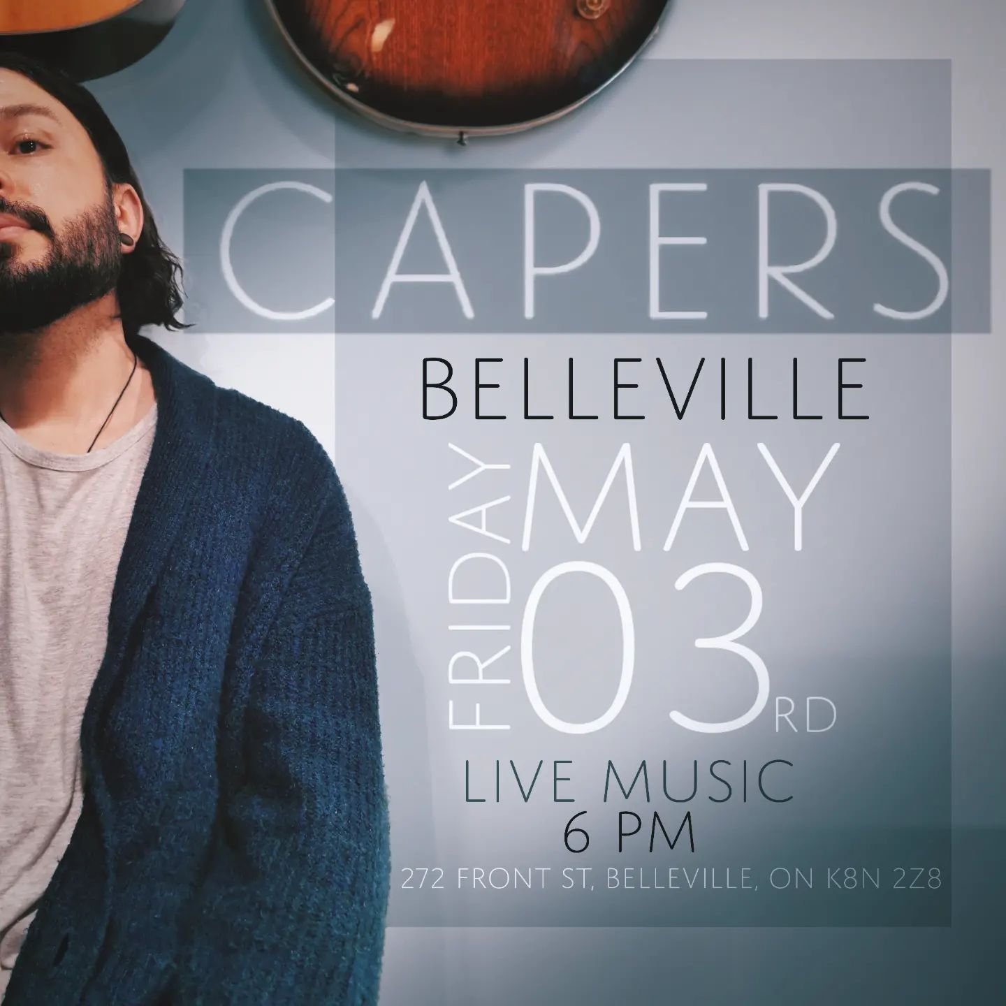 Catch me this Friday catching all the good vibes @caperskitchen. 
🎶 Music from 6-9pm! 🎶
.
.
.
.
#YanNickMichaud #bellevilleontario #livemusic #ygkmusician  #renfrewmusician #OntarioMusic #CanadianMusician&nbsp;#CanadianFolk #music #kingstonlive #YG