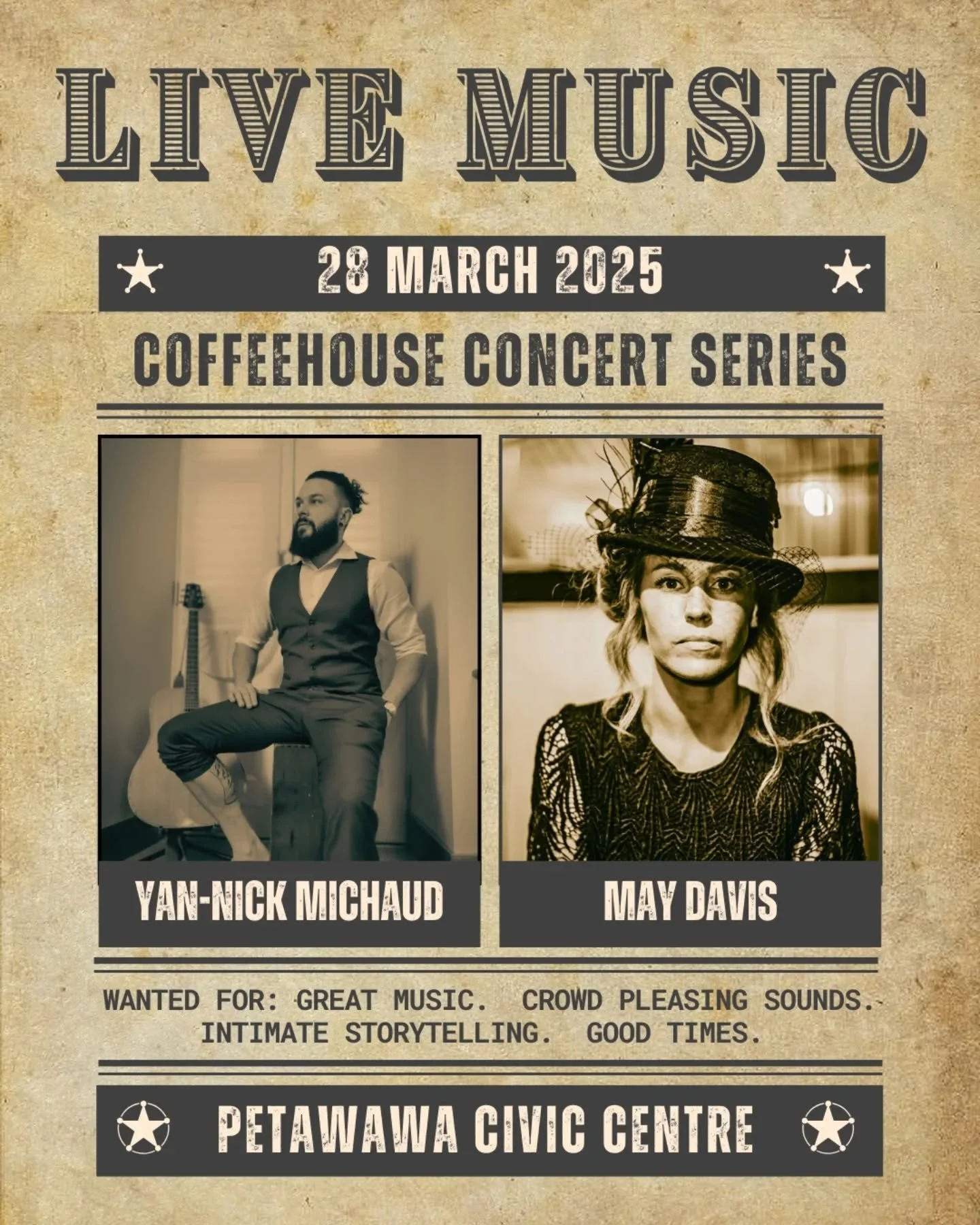 Join the lovely May Davis and I as for some good ole  fashioned Friday night coffee house vibes!

#yannickmichaudmusic #maydavismusic #petawawa #coffehouse #ontariomusicians #livemusic