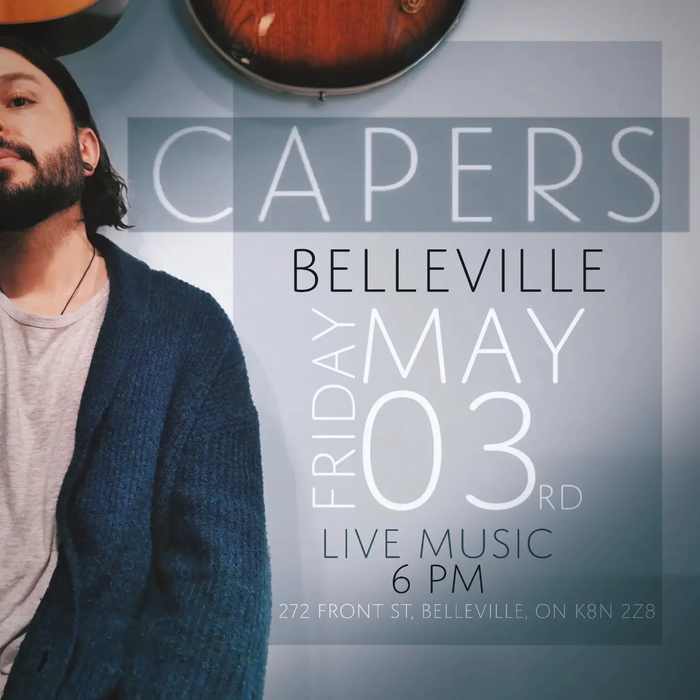 Catch me this Friday catching all the good vibes @caperskitchen. 
🎶 Music from 6-9pm! 🎶
.
.
.
.
#YanNickMichaud #bellevilleontario #livemusic #ygkmusician  #renfrewmusician #OntarioMusic #CanadianMusician&nbsp;#CanadianFolk #music #kingstonlive #YG