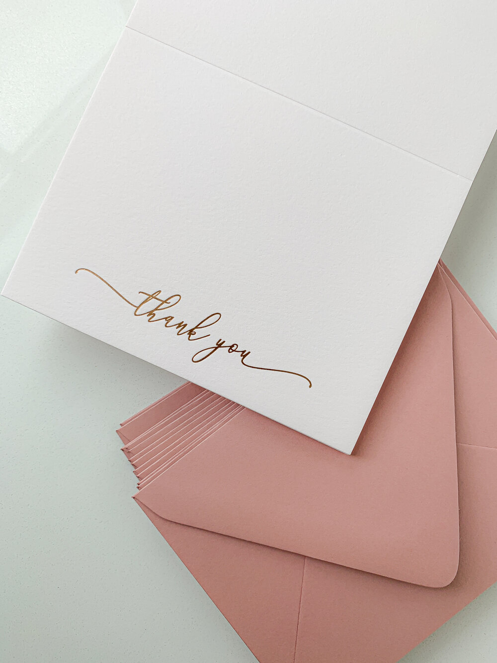 Rose Gold Foil Thank You Cards - Blush Cardstock — PAIGE BY