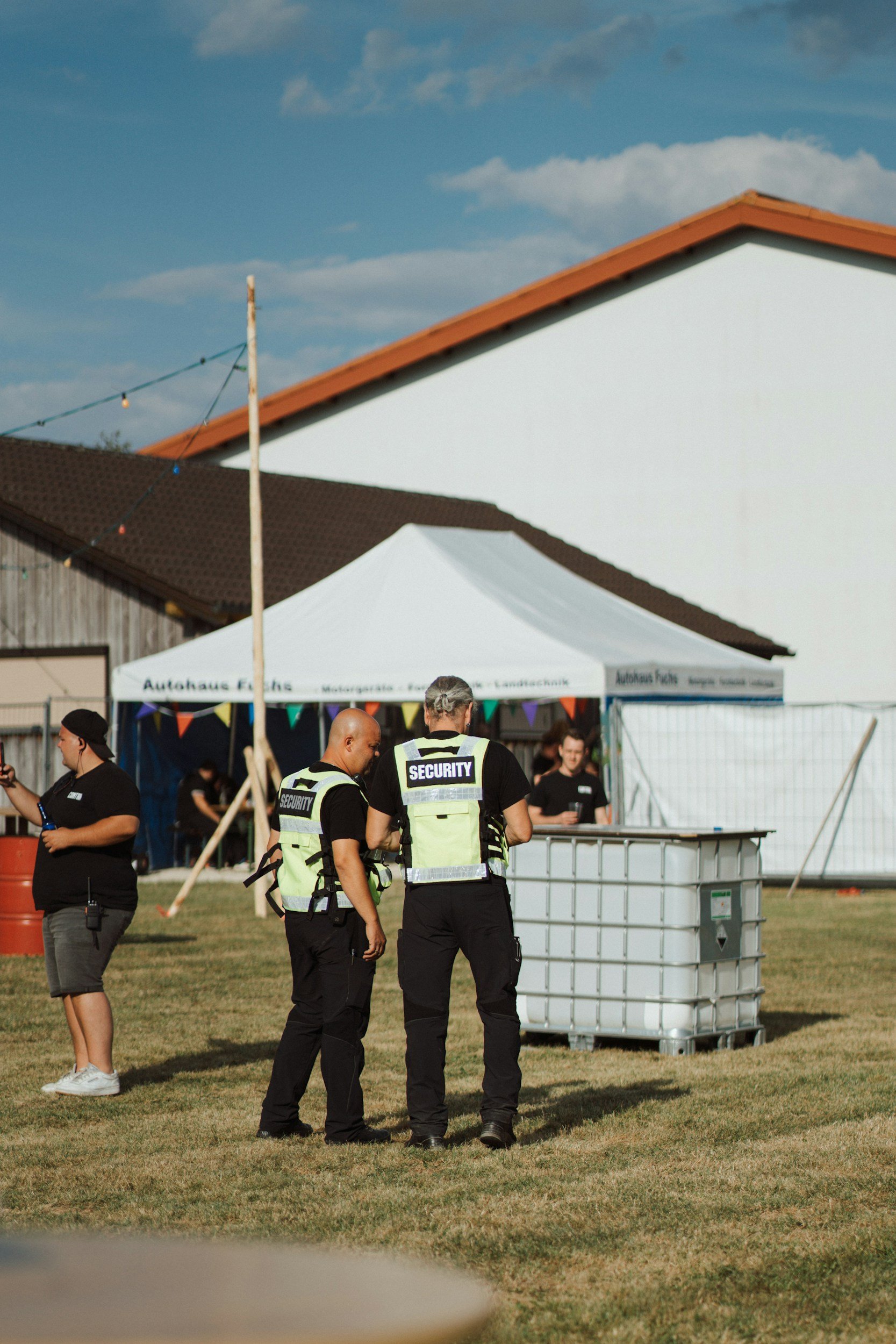 guard standing at commercial site