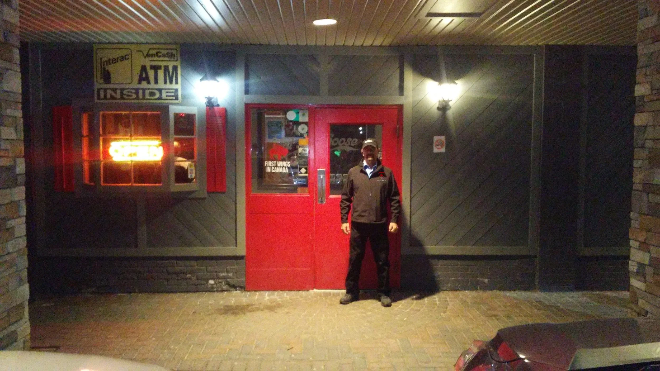 Professional security guard at commercial property in Waterdown Ontario