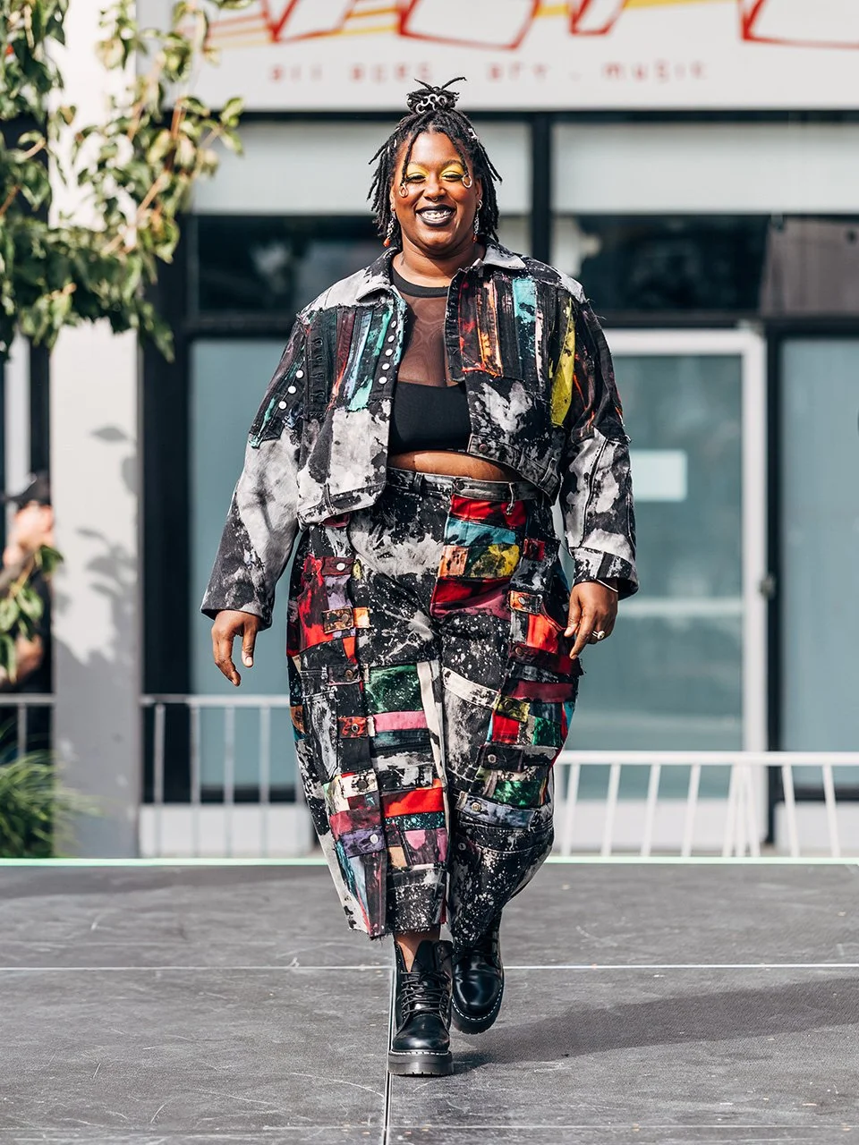 Patchwork Denim Pants