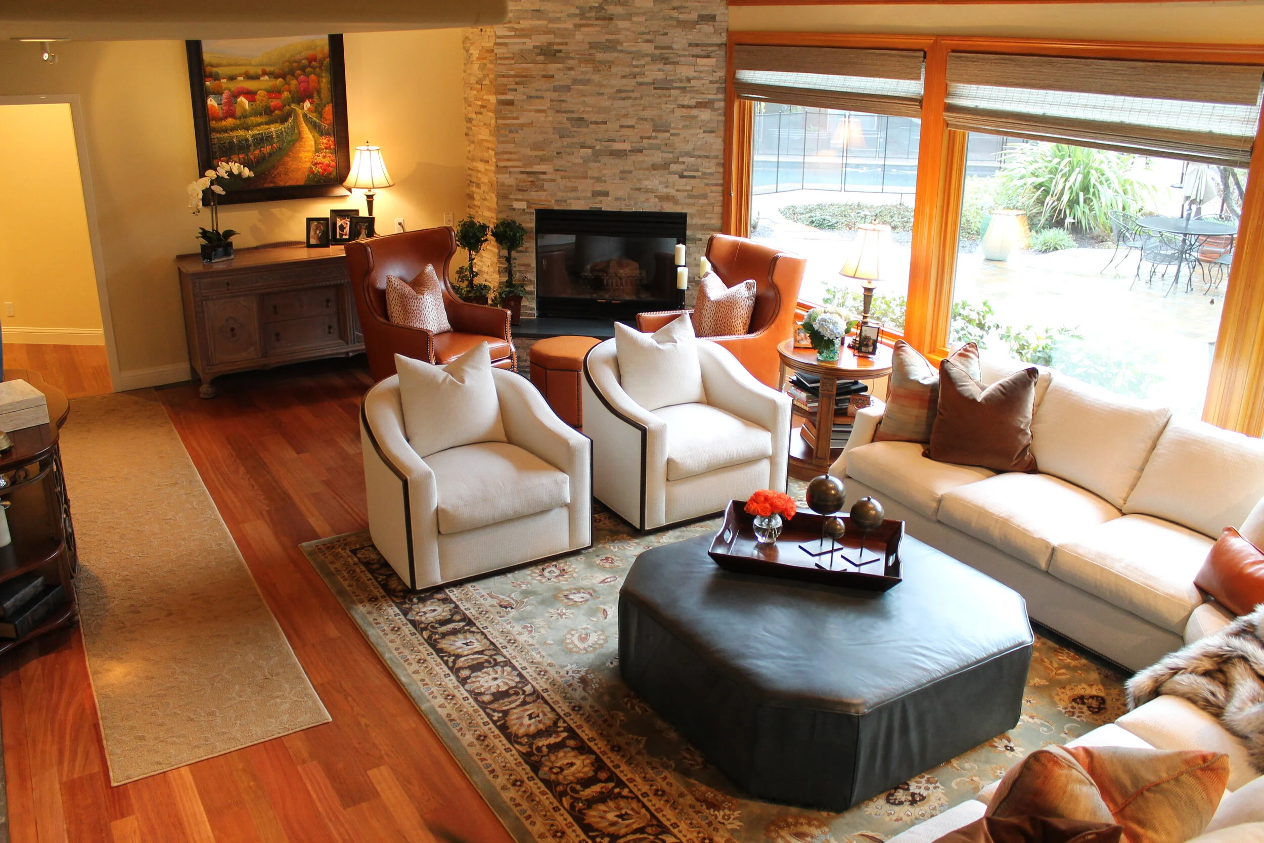  Scott Powers Interiors lounge family room redesign. 