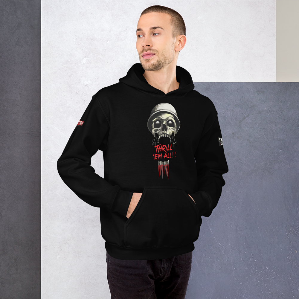 thrill-em-all_scare-with-text-white_romero-pictures_mockup_Front_Mens-Lifestyle_Black.png
