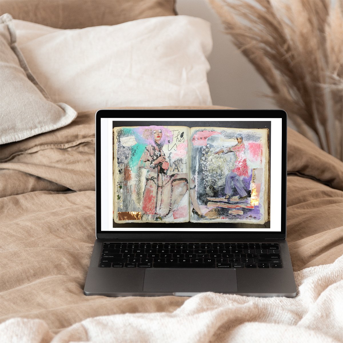  DAG no. 2,  OPWARMEN  
Laat je inspireren door Marenthe's video en maak je eerste kunstwerk. Experimenteer, maak (mooie) dingen, creëer lagen. Scheur en knip foto's uit tijdschriften, laat je perfectionisme varen, speel met kleur en compositie.