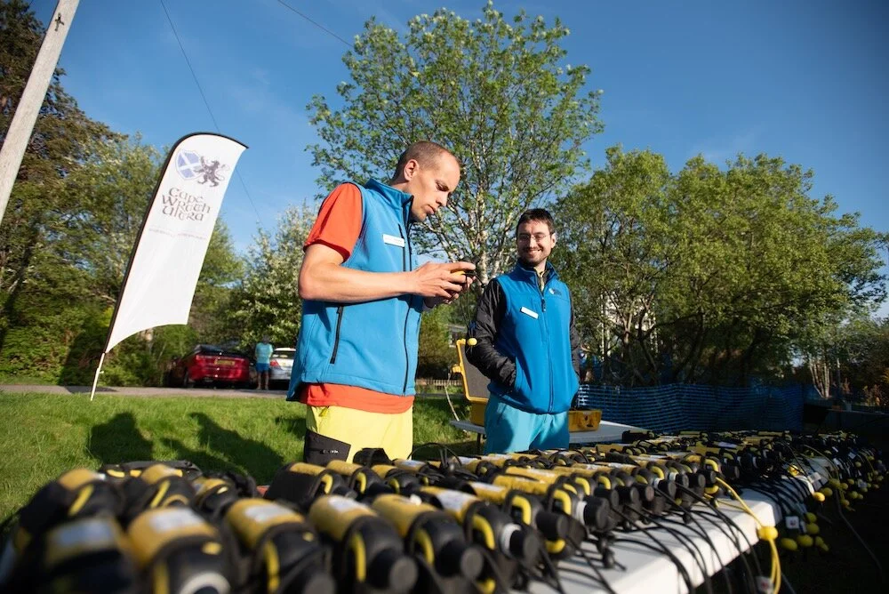 The GPS trackers are collected in and reissued each day. Photo © Jimmy Hyland