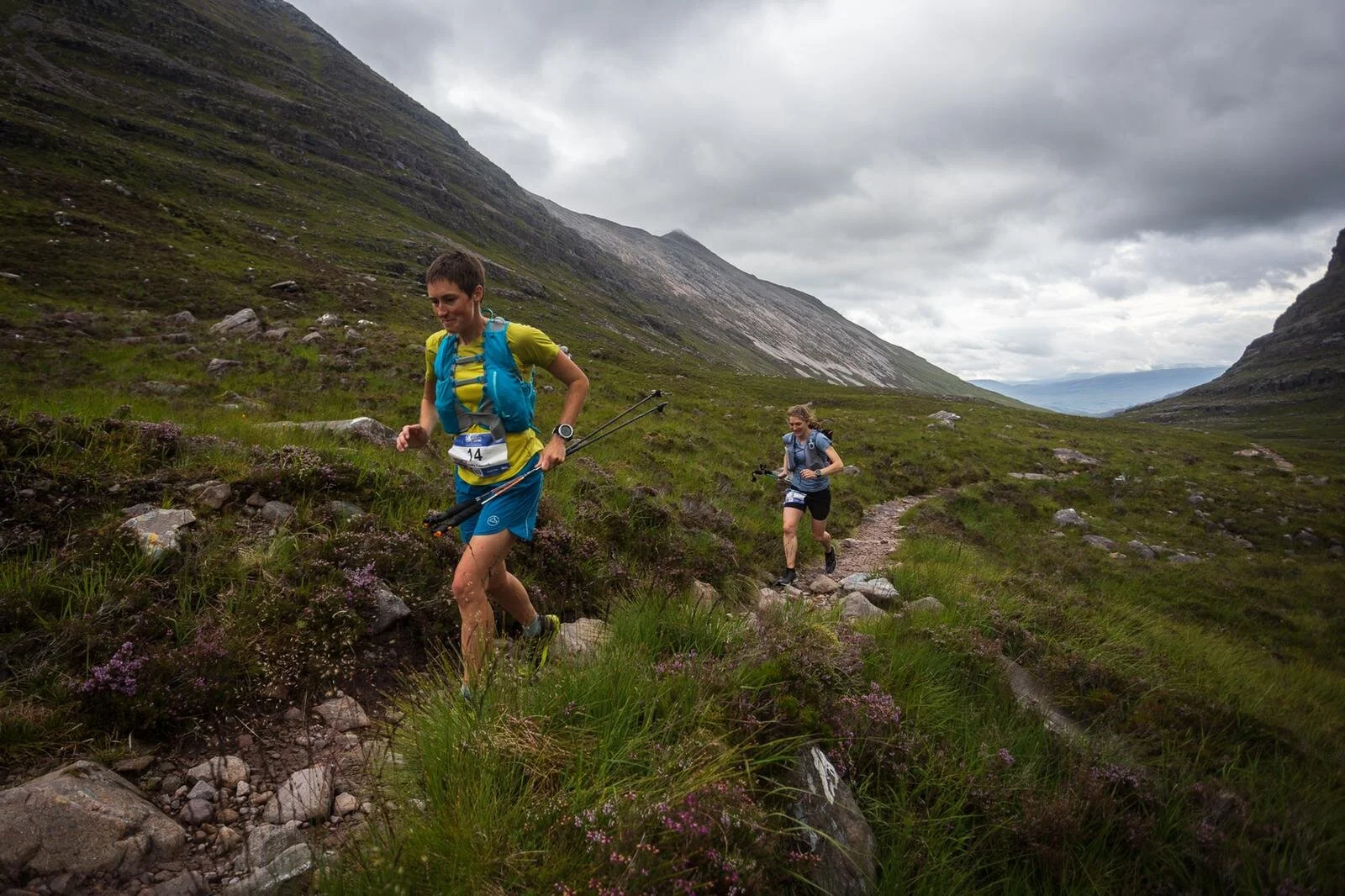 Sally and Lisa enjoying the more runnable terrain on day 4 ©No Limits Photography