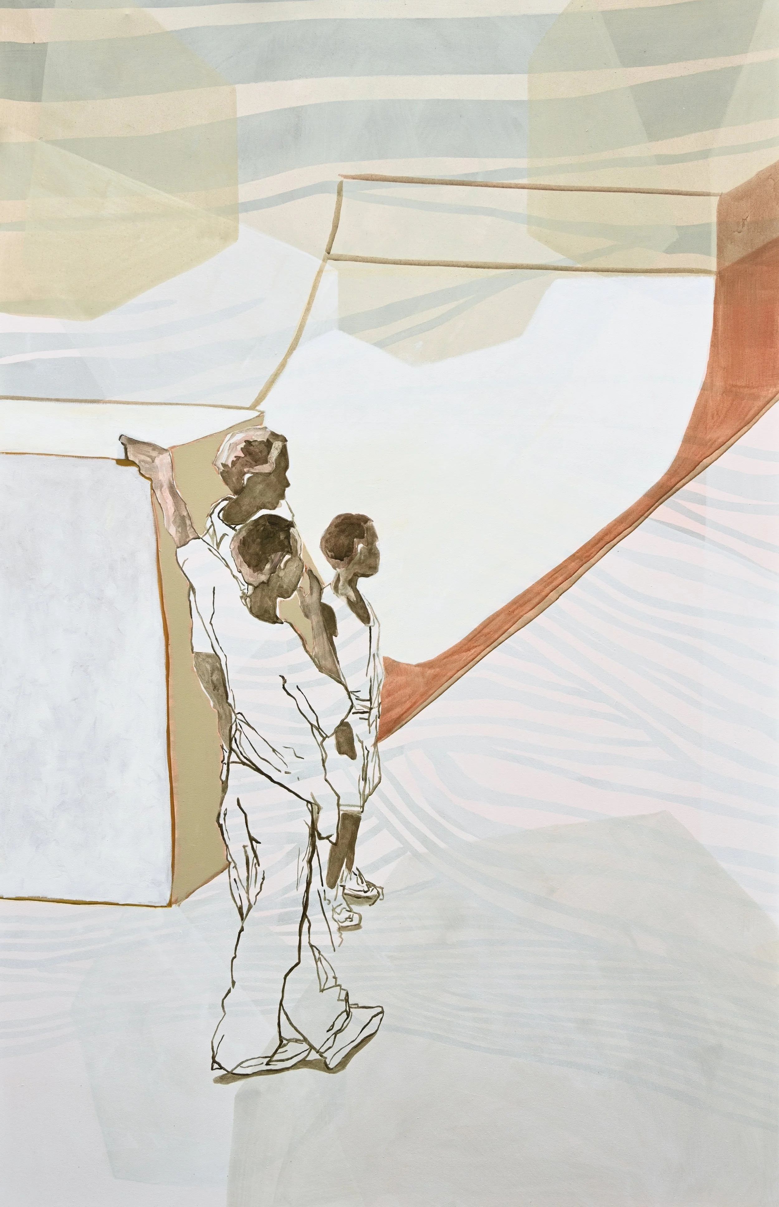 Flow, 2025, Acrylic paint, oil paint on canvas, 220 × 140 cm (Detail)