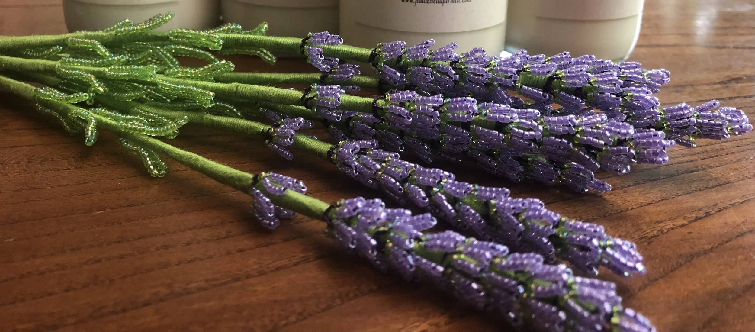 Hand Beaded Lavender Stem