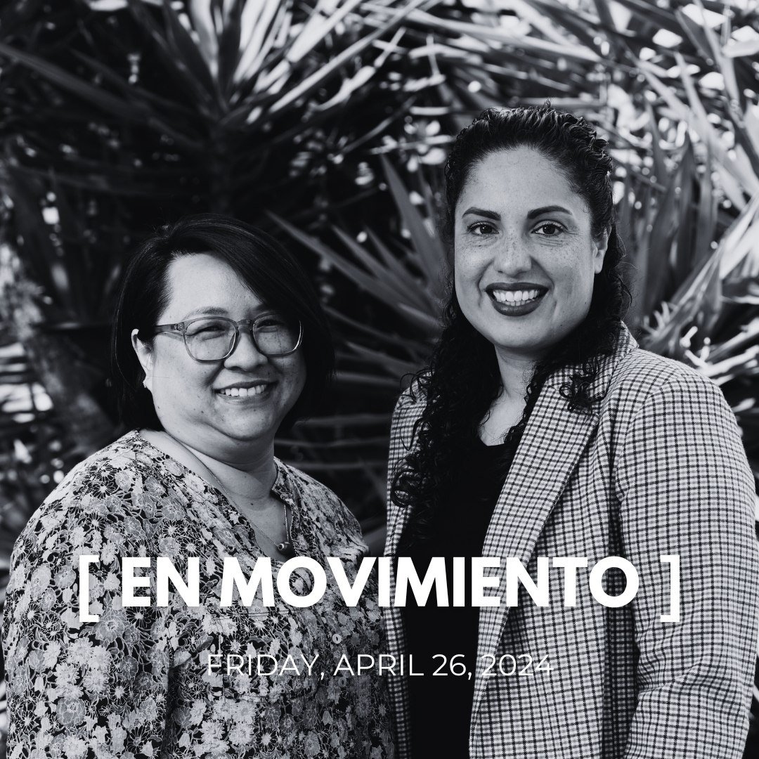 Introducing our keynote speakers for [ EN MOVIMIENTO ]: 
Vanessa Shieh and Jessica Paz-Cedillos! 🥳🎊

🌟 Vanessa [on the left 👈] resides, works, and enjoys life in San Jose. She served as the Associate Director for the @SchoolofArtsandCultureatMHP 