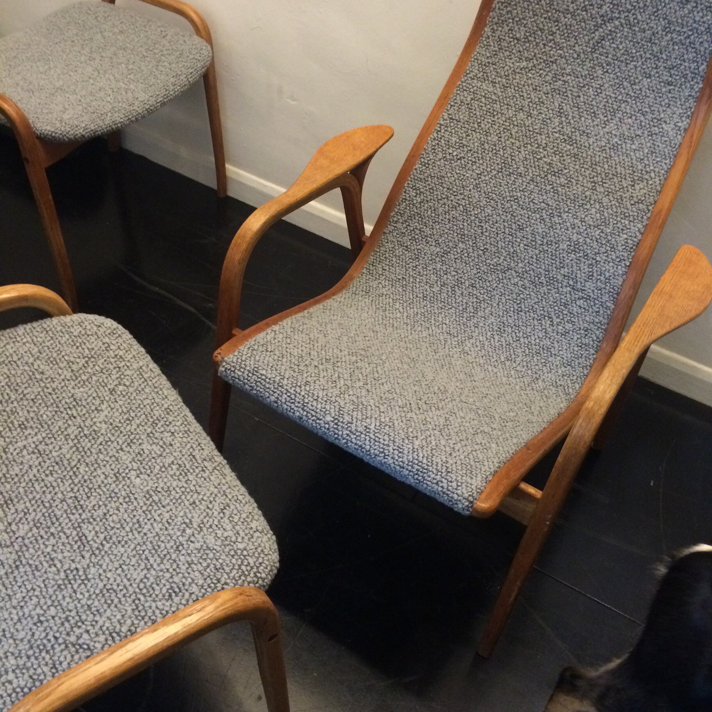 Mid-century danish chairs and footstool