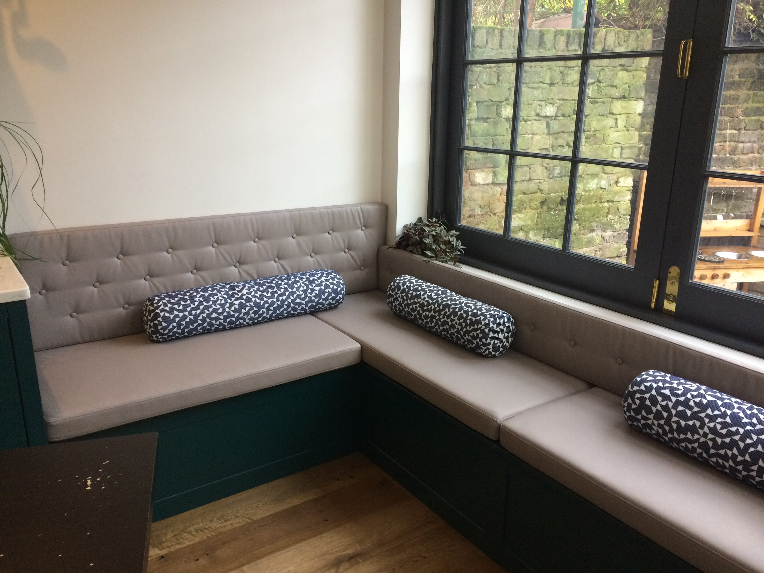 Bespoke seat and bolster cushions for a residential project