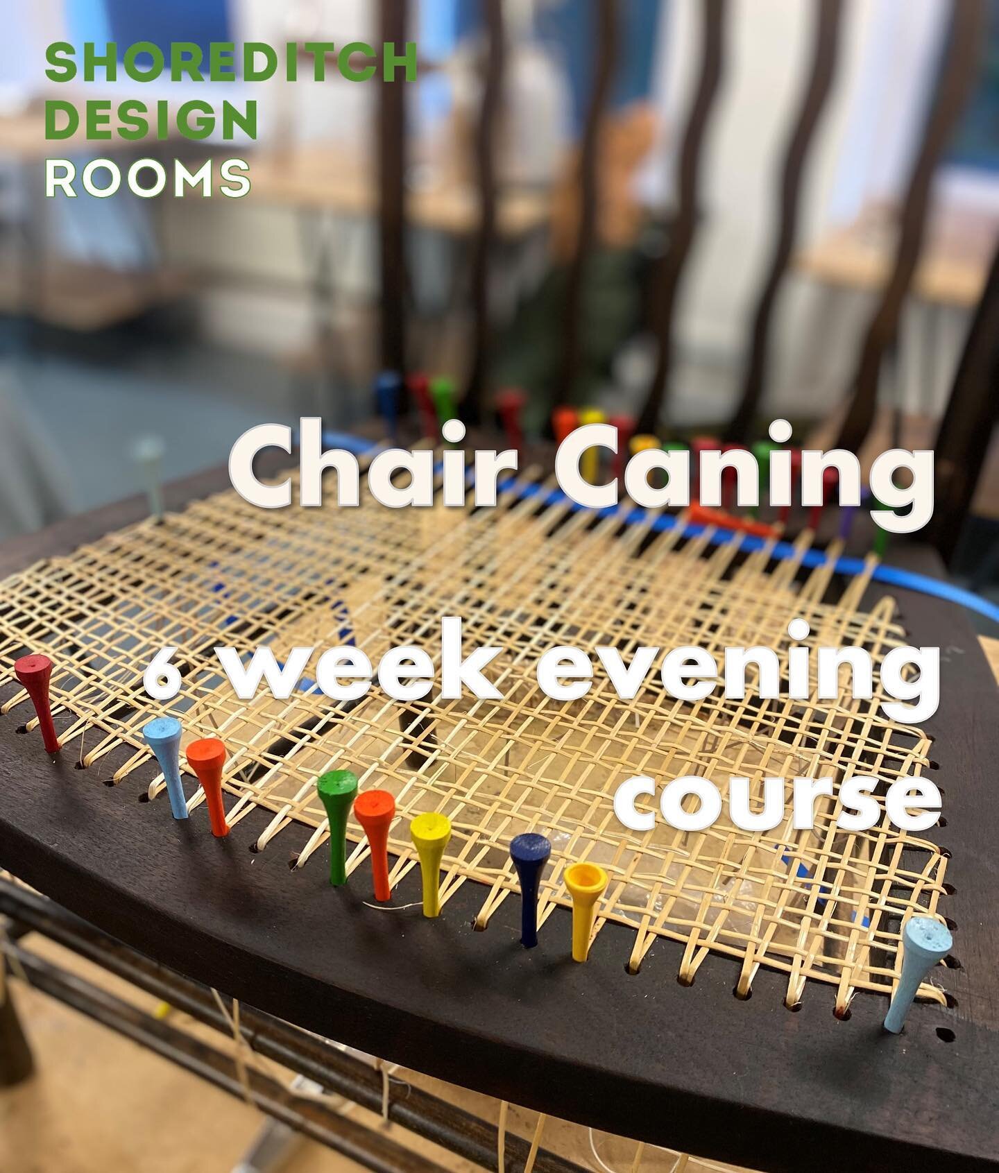 Our 6 week evening caning course is back! Starting Weds 10th May, bring a chair and get stuck into this very therapeutic skill. You&rsquo;ll learn a classic 6 way weave and we&rsquo;re happy to help you troubleshoot interesting shapes. You can find m