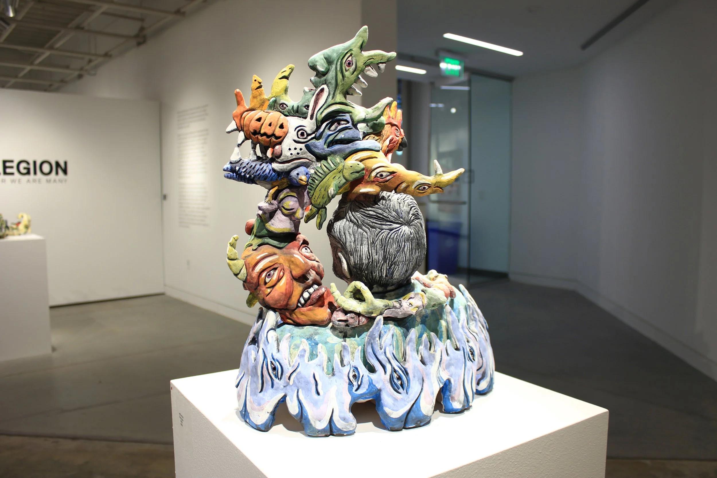 Self Portrait In Clay, Ceramic Sculpture, 18" X 14" X 8", 2021