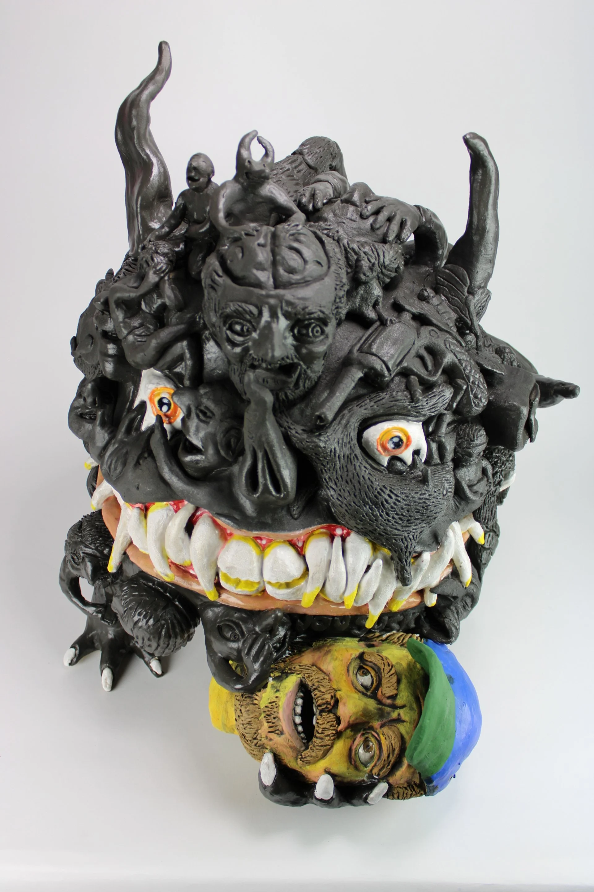 A Portrait of Harry in the Grips, Ceramic Sculpture, 28" X 20" X 20", 2023