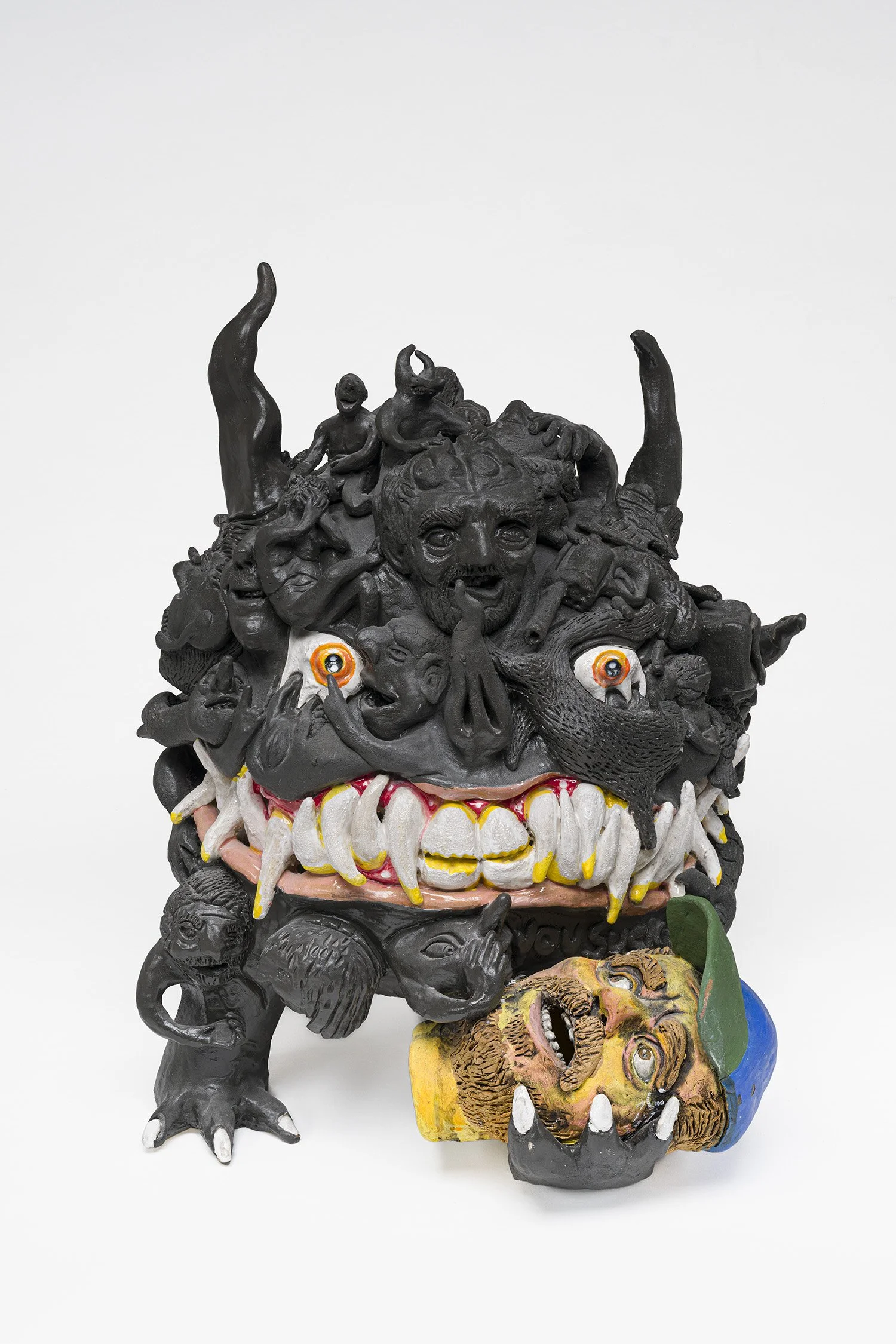 A Portrait of Harry in the Grips, Ceramic Sculpture, 30" X 22" X 24"