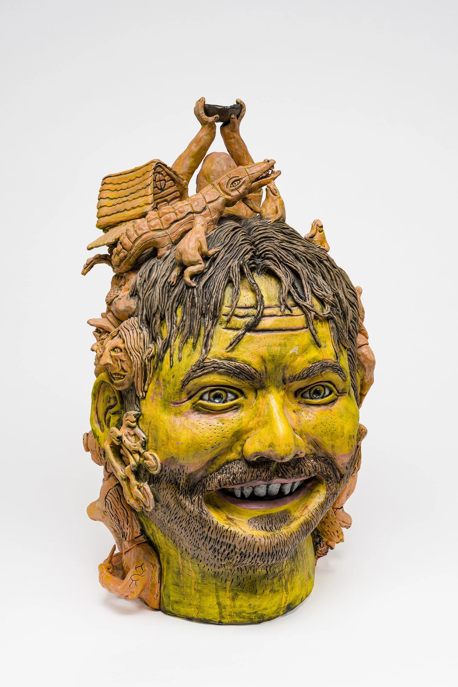 Harry in Bliss, Ceramic Sculpture, 36” X 18” X 18” , 2024