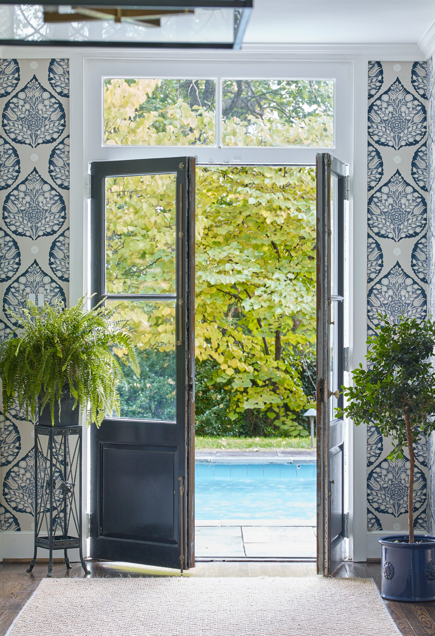 Galbraith & Paul Lotus Wallpaper in a pool entry