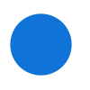 Blue circle with four white circles surrounding it.