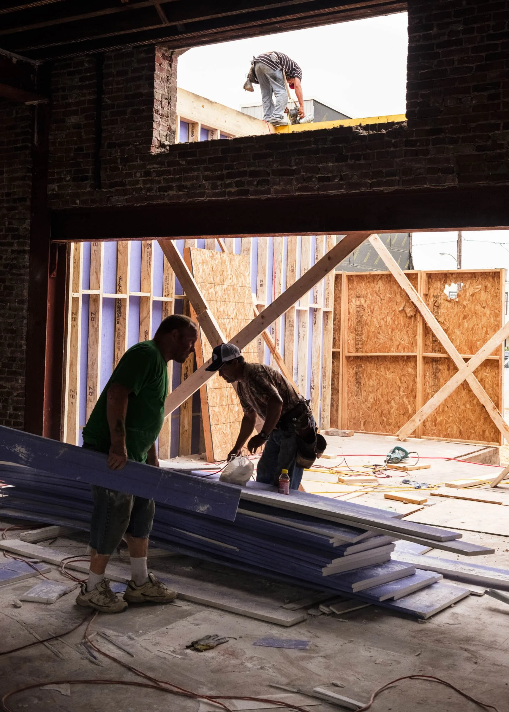 Part of a year-long documentation of Red Oak's building projects.