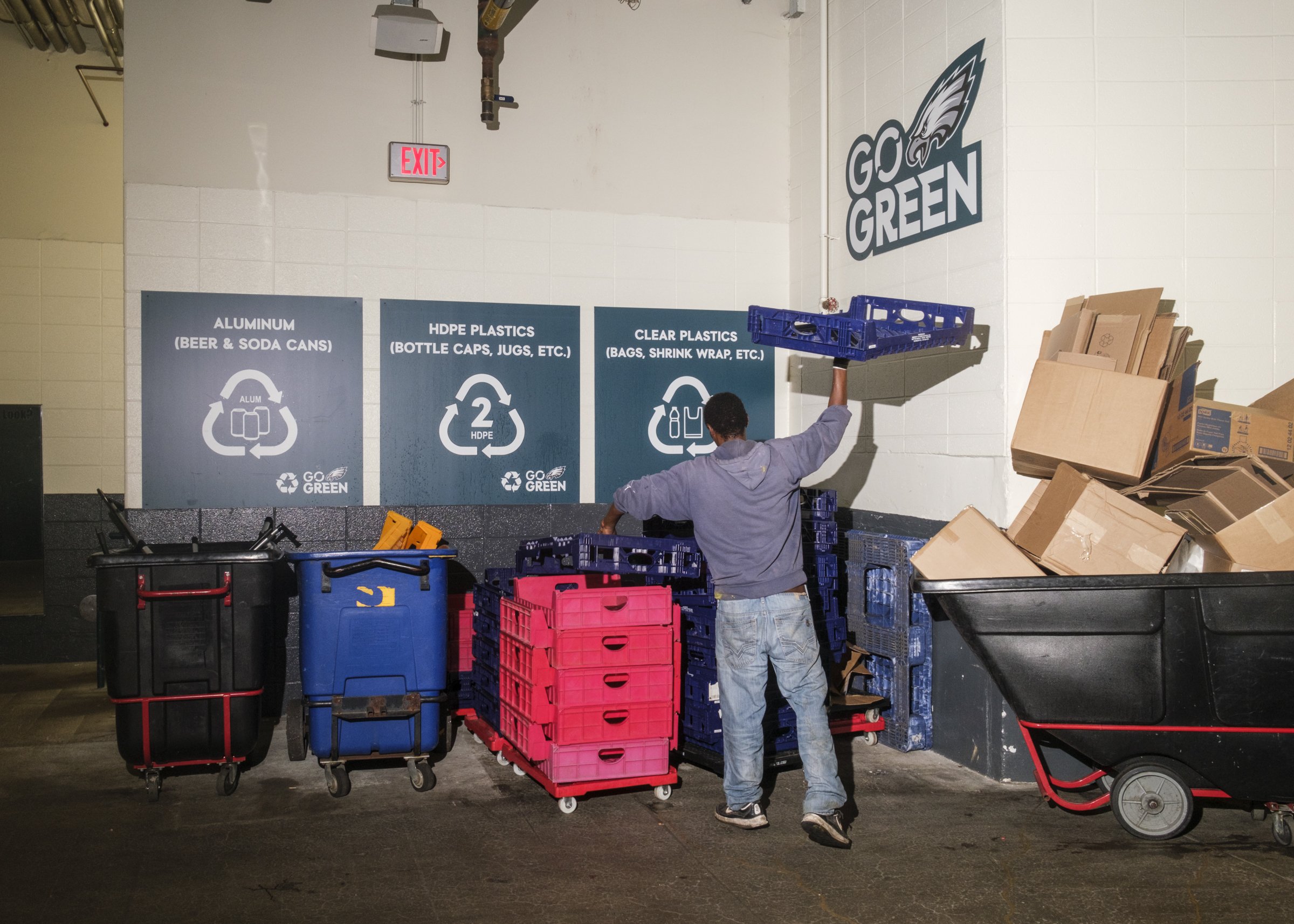 Images made for Leveler Media's project on the Philadelphia Eagles' sustainability initiative. 