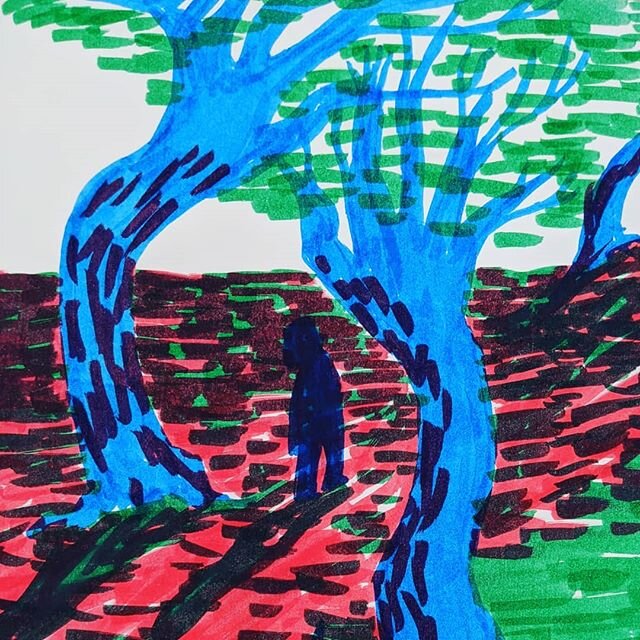 #🚶 A messy sketch after not drawing anything for a while. I'll take it. Ode to sad walks in parks.
.
.
.
.
#trees #doodle #artthing #markers #sketchbook #sketch #rgb #trees #mood #illustrator #illustration #art #drawing #artist #artwork #instaart #a