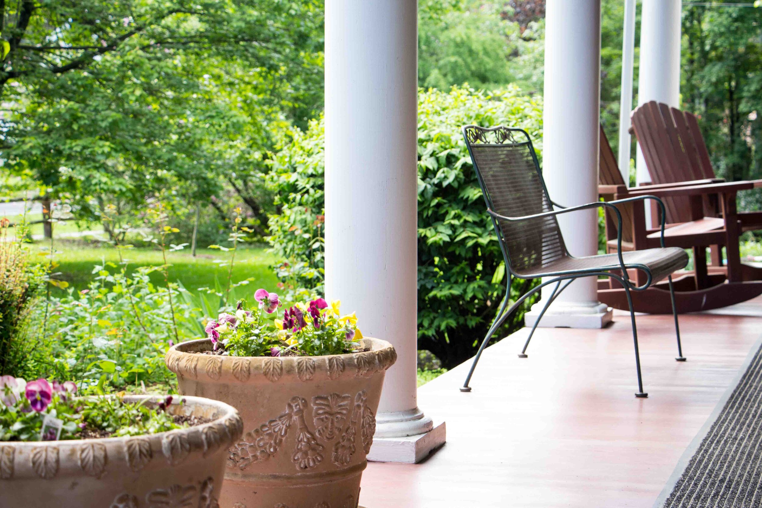 Front porch of the inn in the Spring