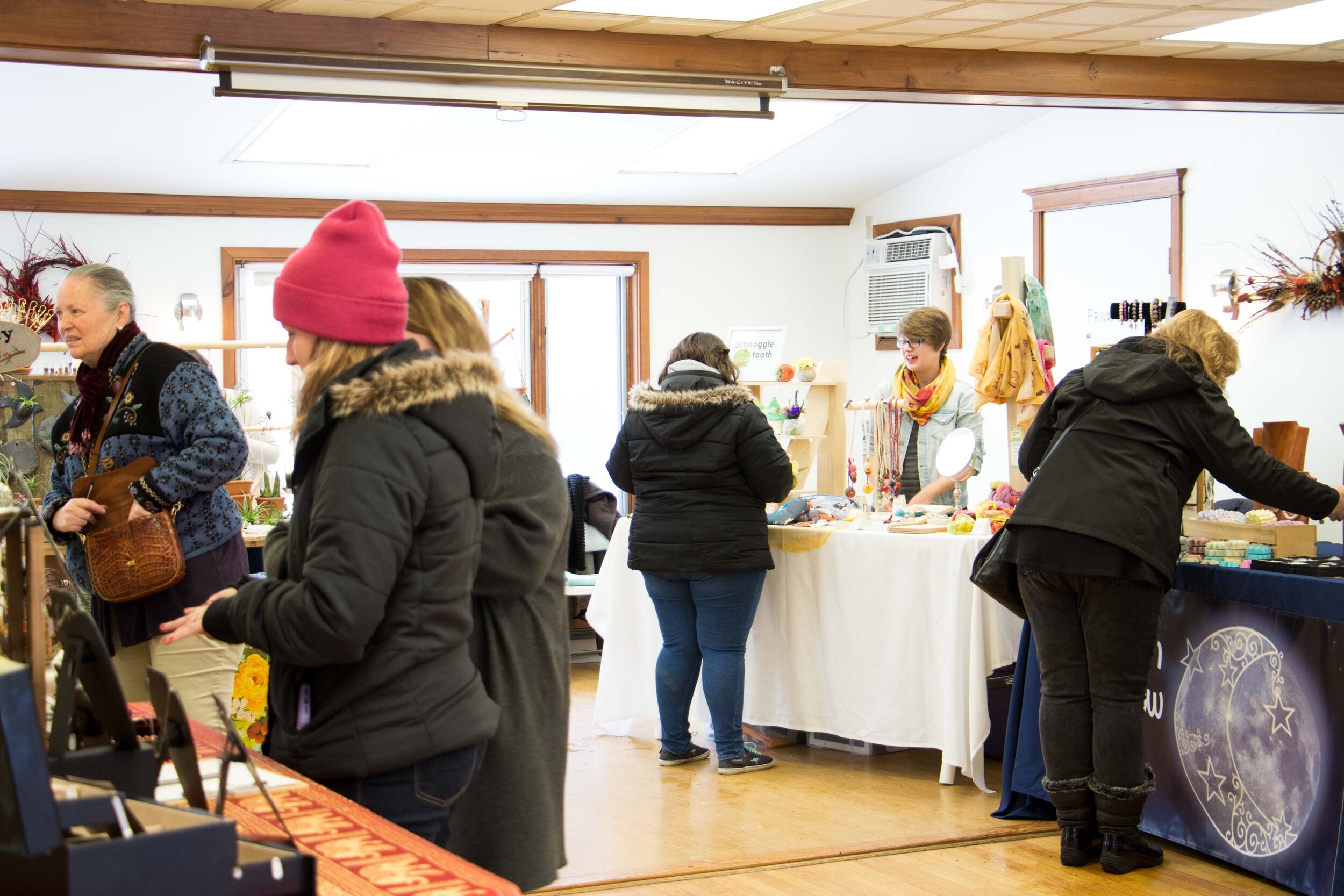 customers at a hand-made makers market